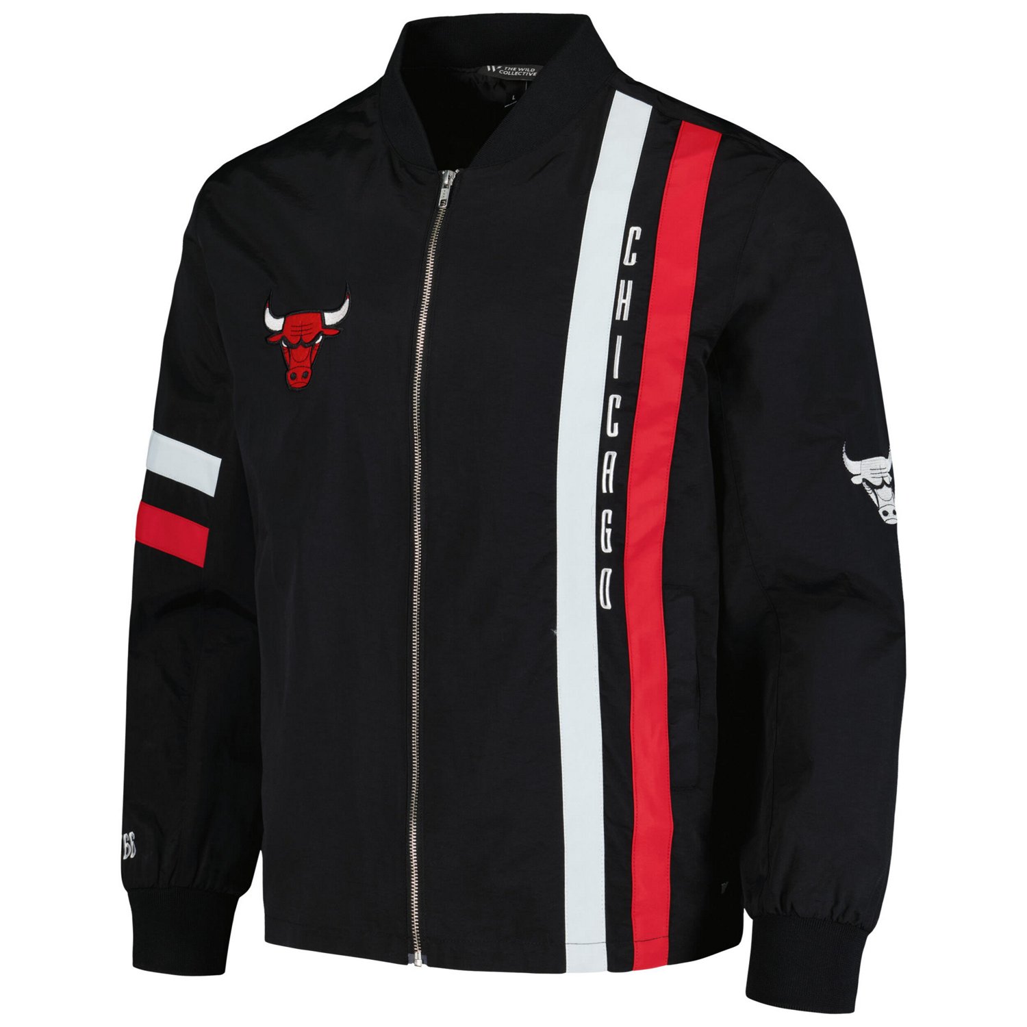 The Wild Collective Chicago Bulls Stitch Applique Full-Zip Bomber Jacket - view number 2