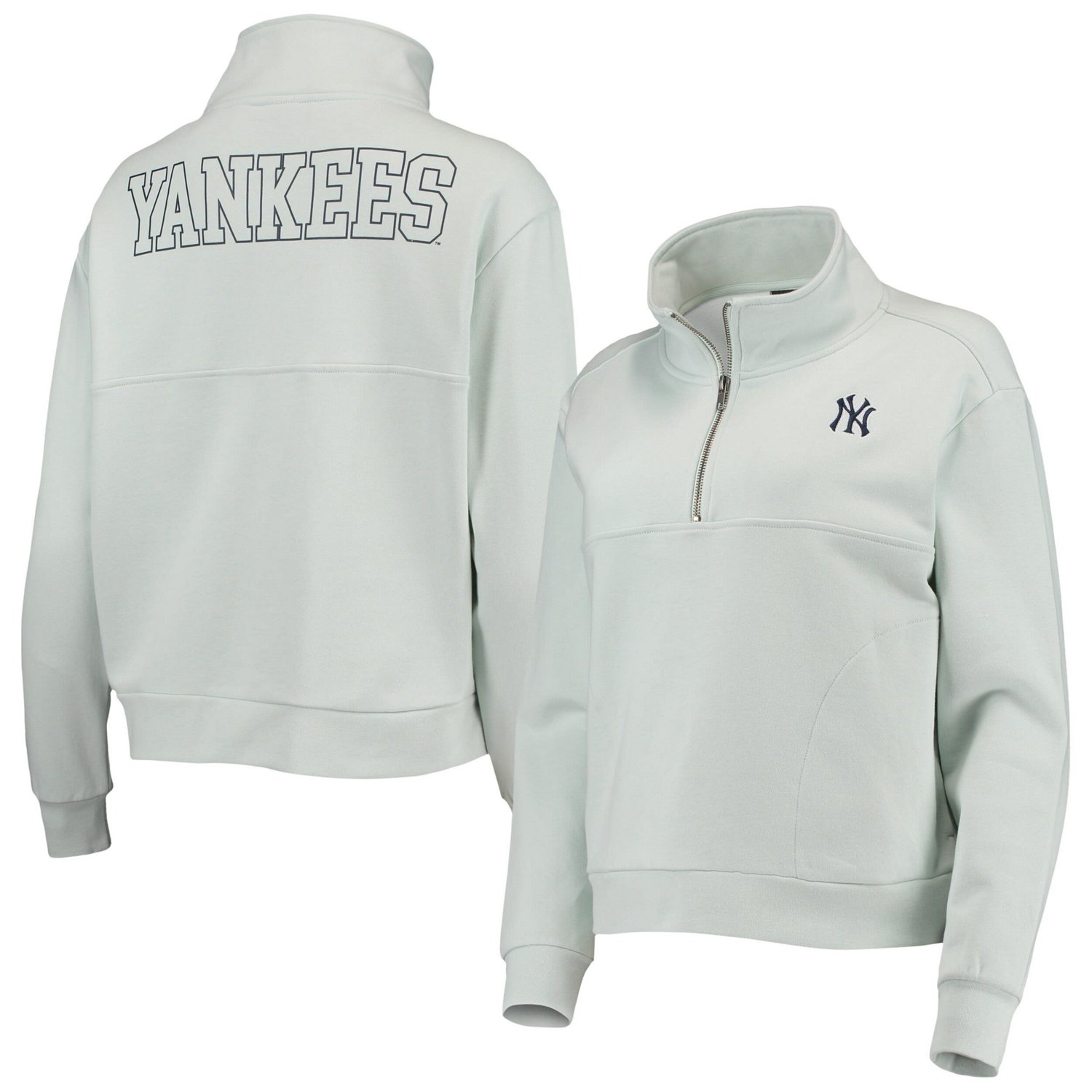 The Wild Collective Light New York Yankees Two-Hit Quarter-Zip Pullover Top - view number 1