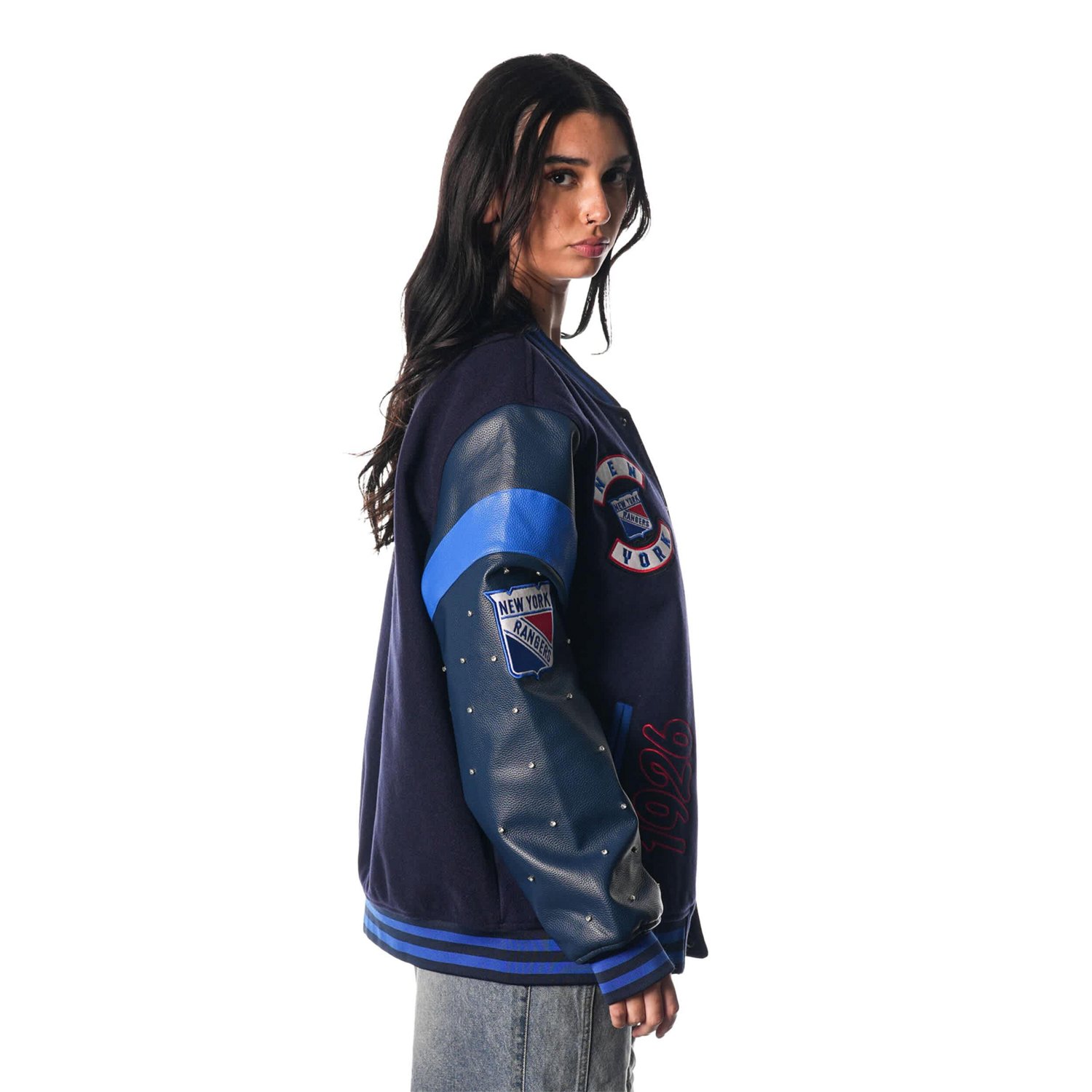 The Wild Collective New York Rangers Full-Snap Varsity Jacket - view number 3