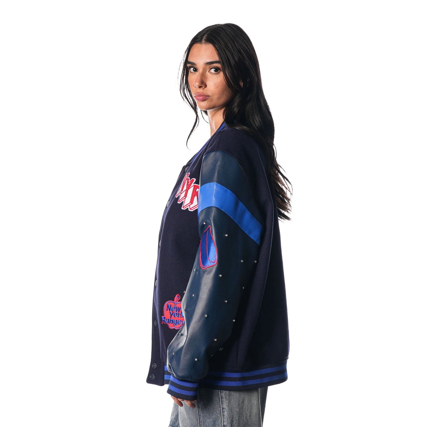 The Wild Collective New York Rangers Full-Snap Varsity Jacket - view number 4