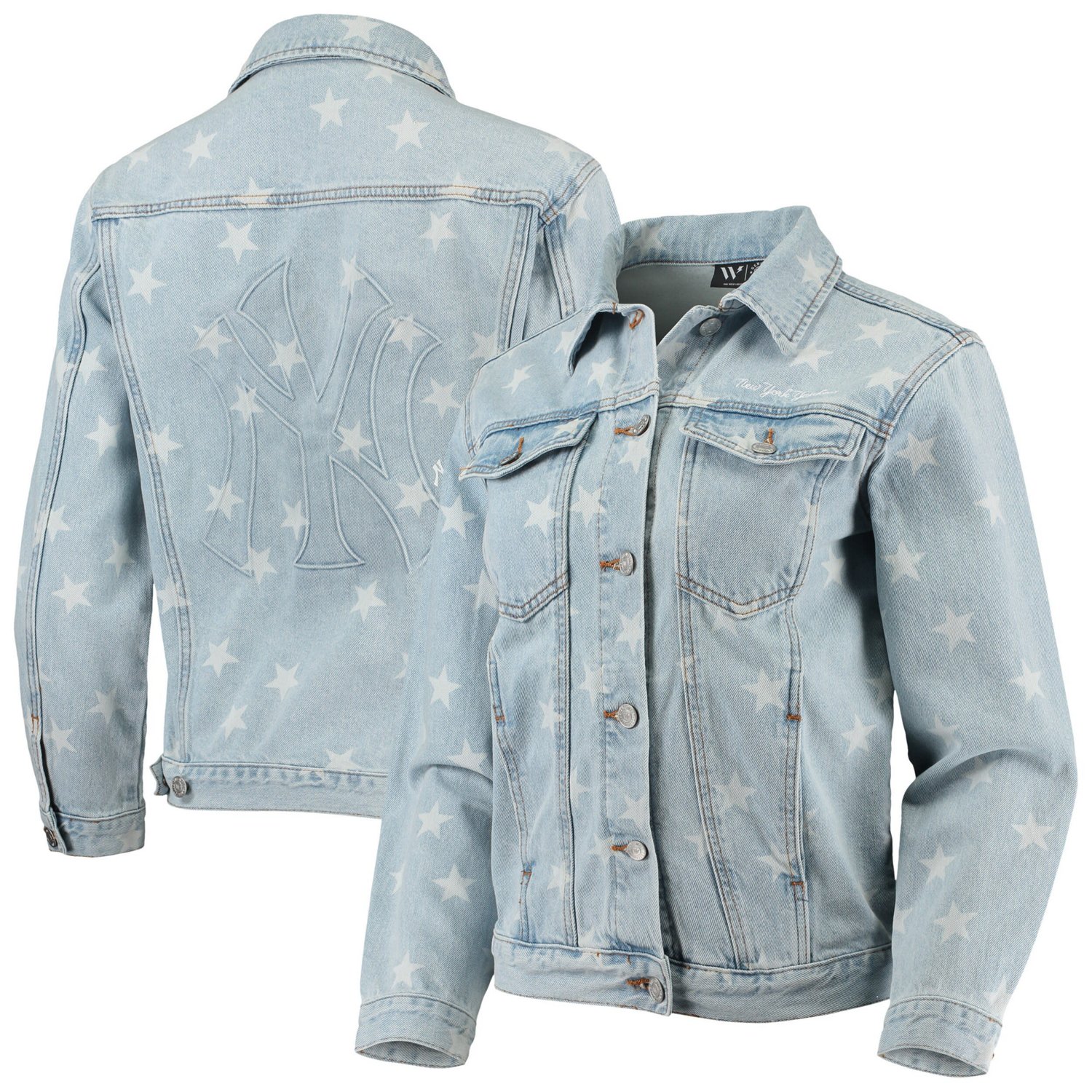 The Wild Collective New York Yankees Allover Print Button-Up Jacket