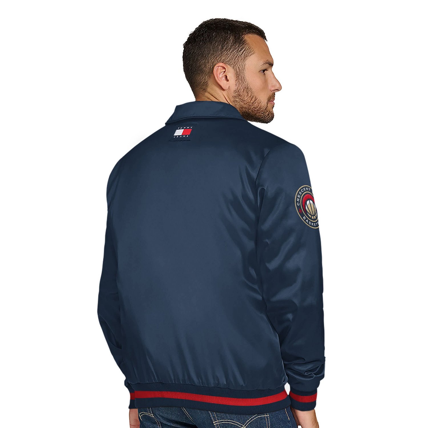 Tommy Jeans New Orleans Pelicans Jacob Chain Stitch Applique Full-Snap Varsity Jacket                                            - view number 2