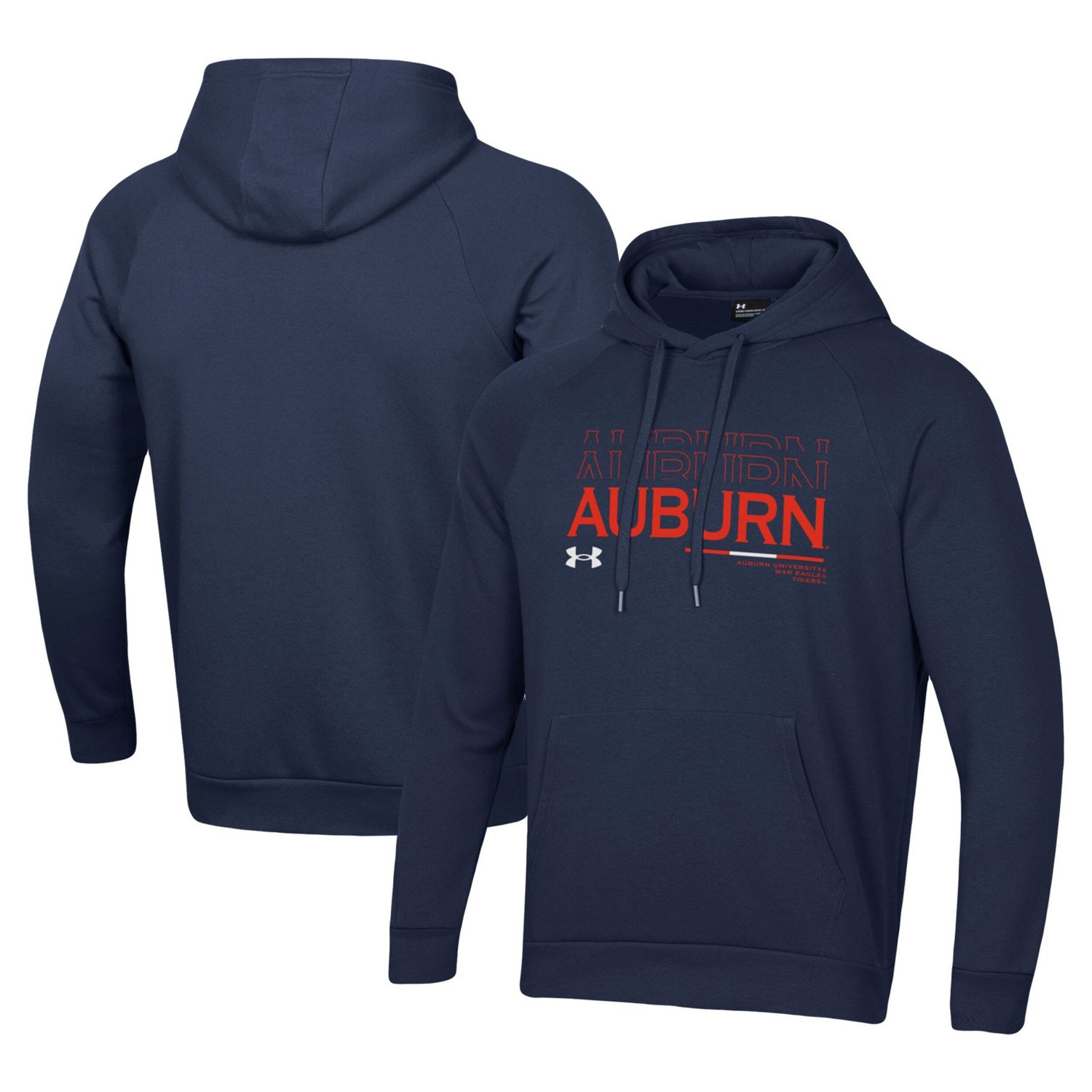 Under Armour Auburn Tigers 2024 Sideline Wordmark Rival Pullover Hoodie Academy