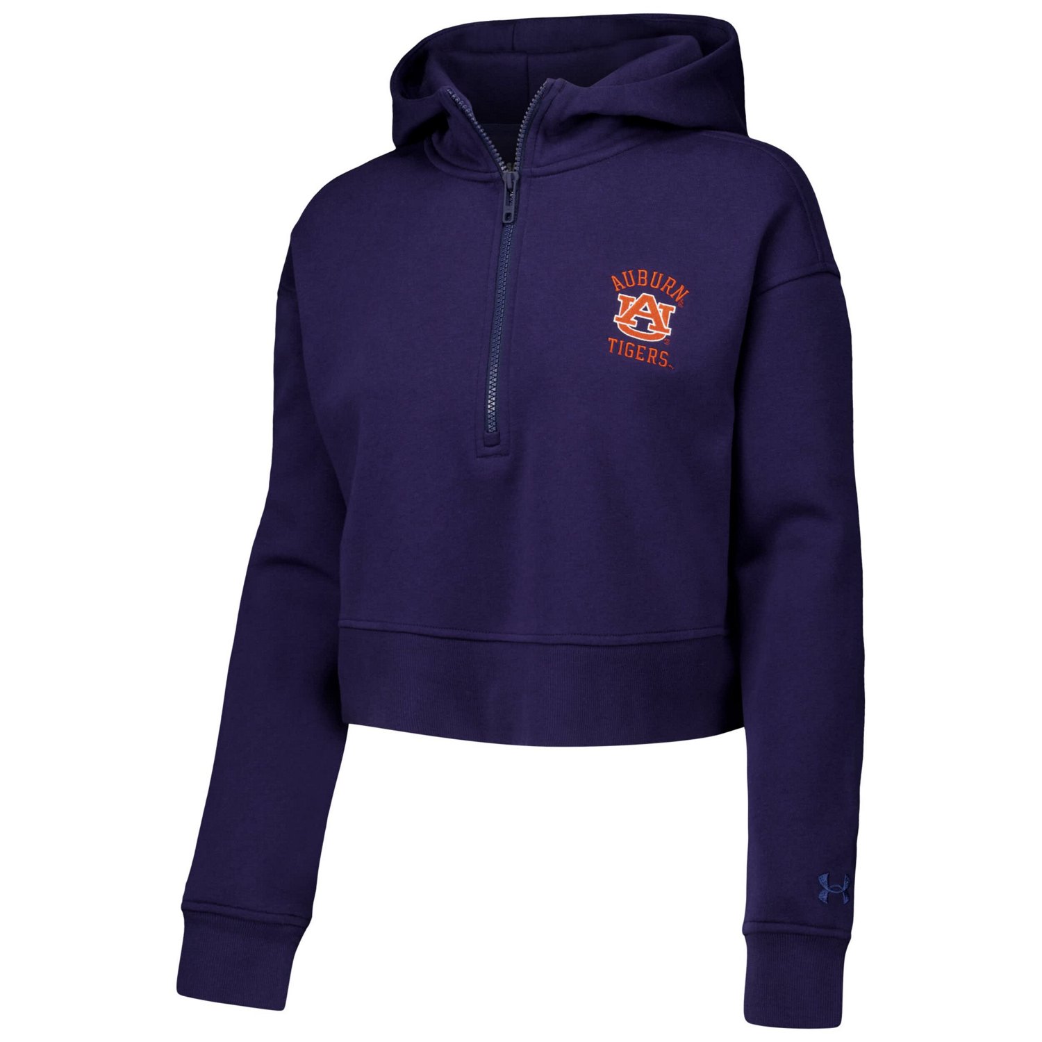 Under Armour Auburn Tigers Inline Modest Cropped Half-Zip Hoodie                                                                 - view number 2