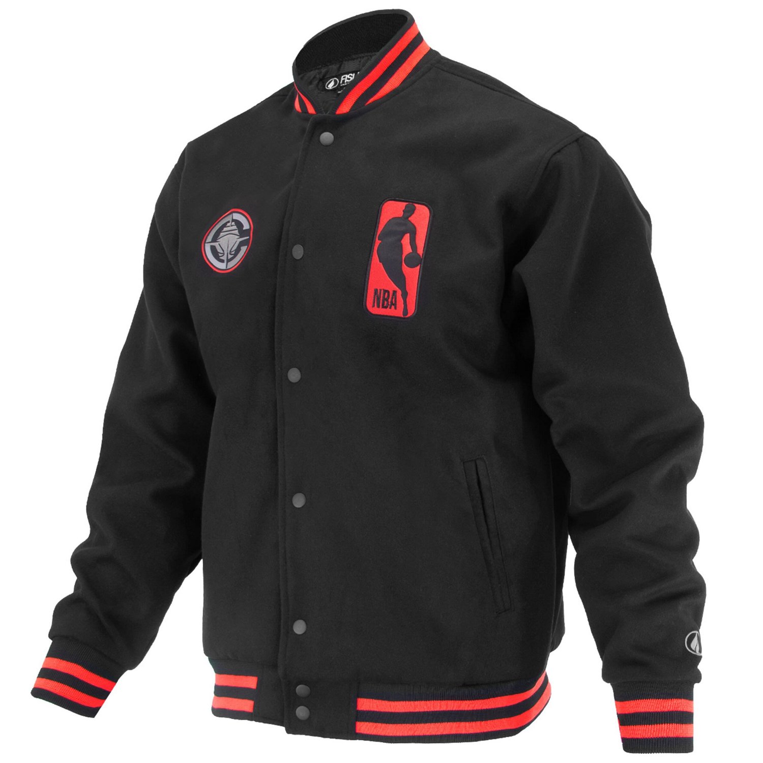 Unisex FISLL LA Clippers Logoman Shadow Collection Full-Snap Varsity Jacket - view number 2