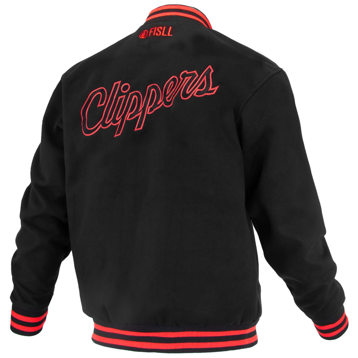 Unisex FISLL LA Clippers Logoman Shadow Collection Full-Snap Varsity Jacket - view number 3