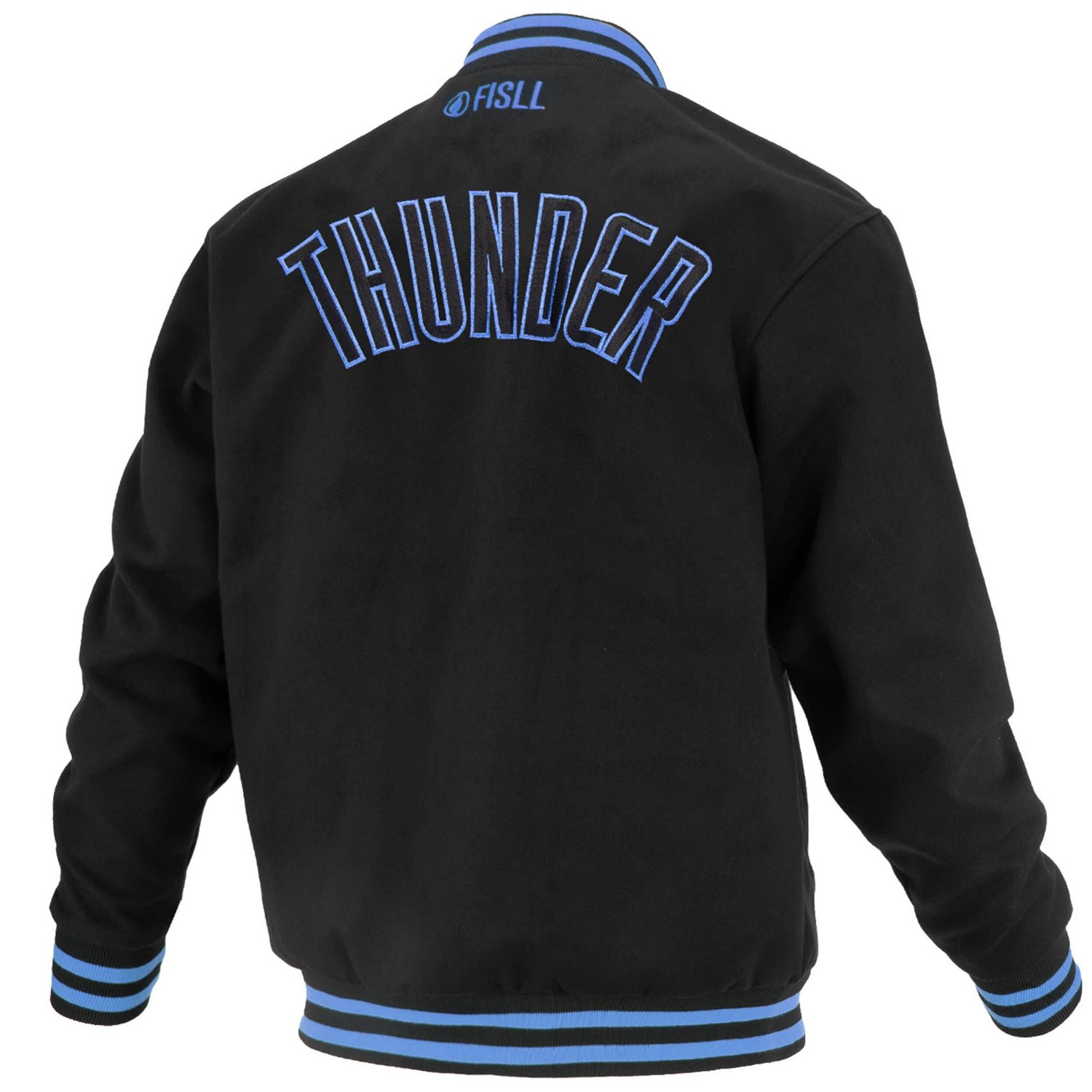 Unisex FISLL Oklahoma City Thunder Logoman Shadow Collection Full-Snap Varsity Jacket - view number 3