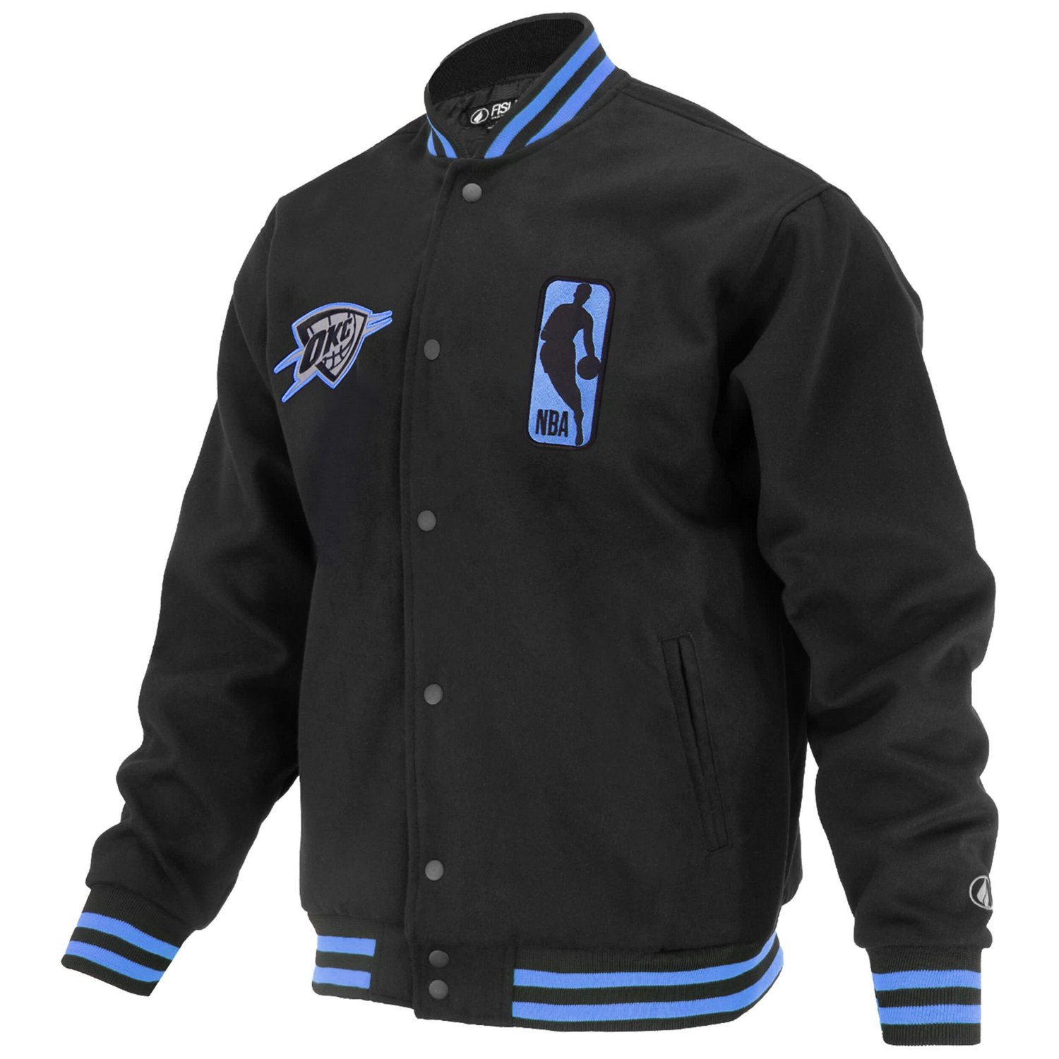 Unisex FISLL Oklahoma City Thunder Logoman Shadow Collection Full-Snap Varsity Jacket - view number 2