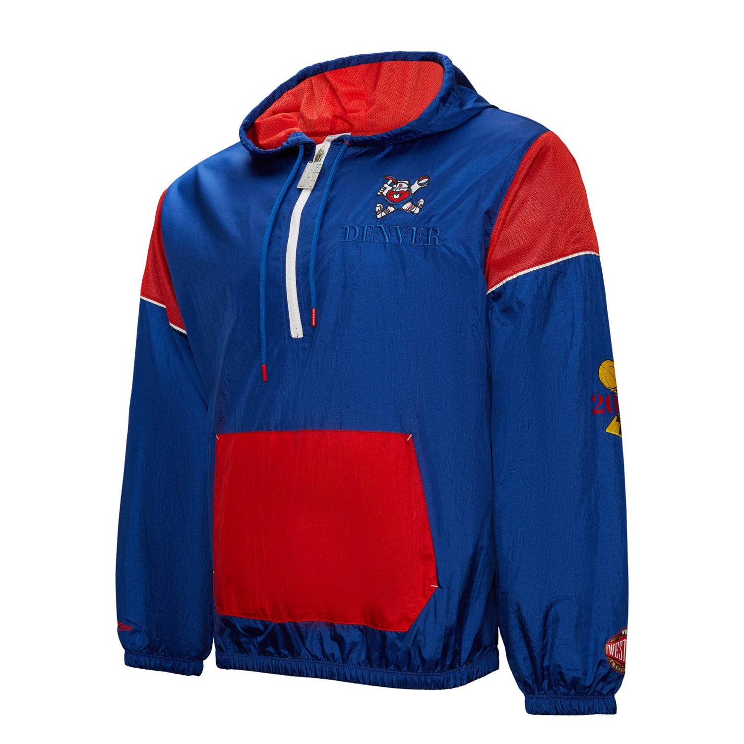 Unisex Mitchell  Ness Denver Nuggets Hardwood Classics Team OG 30 Anorak Half-Zip Windbreaker Jacket