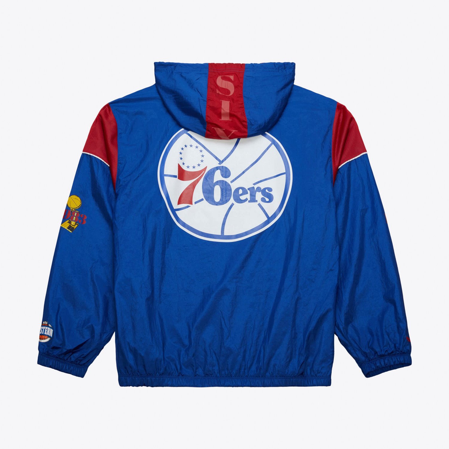 Unisex Mitchell  Ness Philadelphia 76ers Hardwood Classics Team OG 30 Anorak Half-Zip Windbreaker Jacket