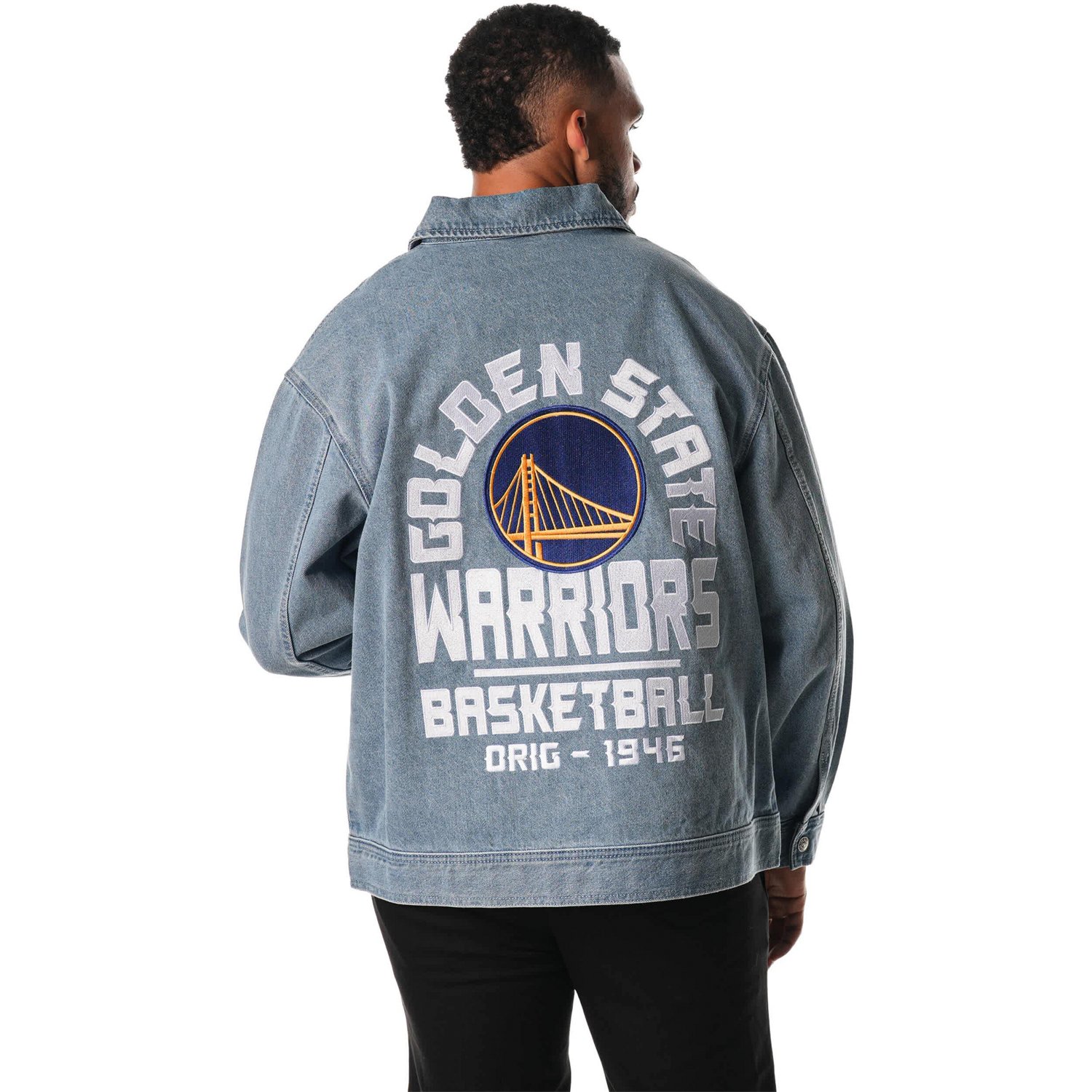 Unisex The Wild Collective Golden State Warriors Coaches Full-Zip Denim Jacket