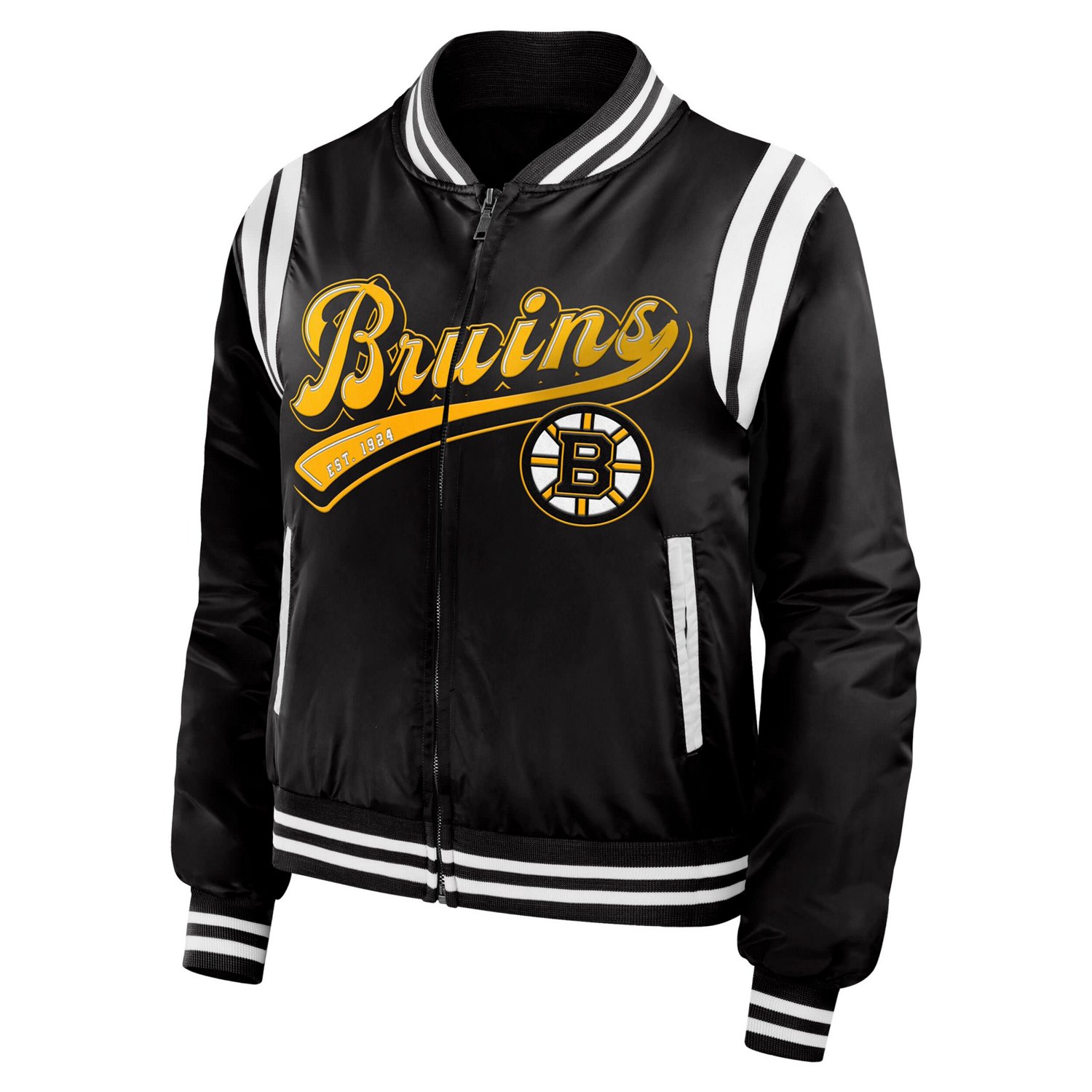WEAR by Erin Andrews Boston Bruins Baller Full-Zip Bomber Jacket                                                                 - view number 2