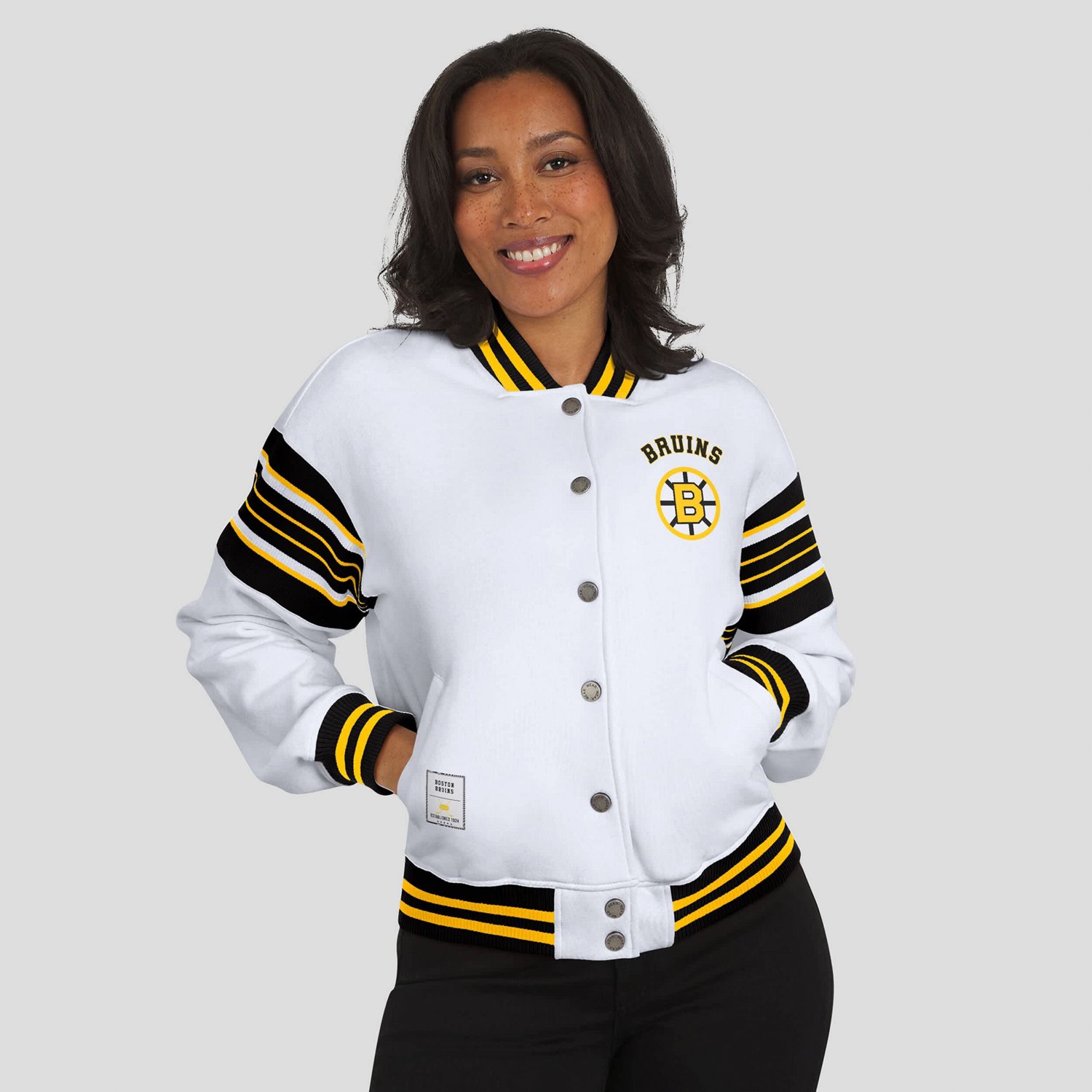 WEAR by Erin Andrews Boston Bruins Full-Snap Fleece Sweatshirt Jacket - view number 4