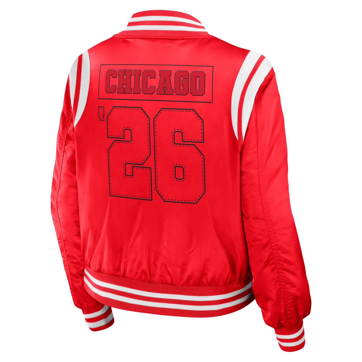 WEAR by Erin Andrews Chicago Blackhawks Baller Full-Zip Bomber Jacket                                                            - view number 3