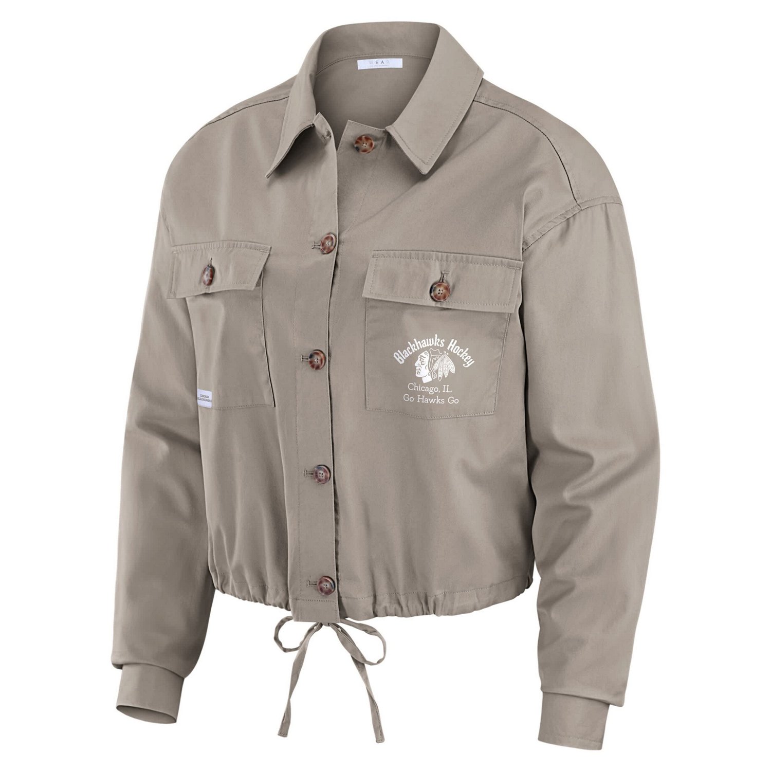 WEAR by Erin Andrews Chicago Blackhawks Cinched Button-Up Jacket                                                                 - view number 2