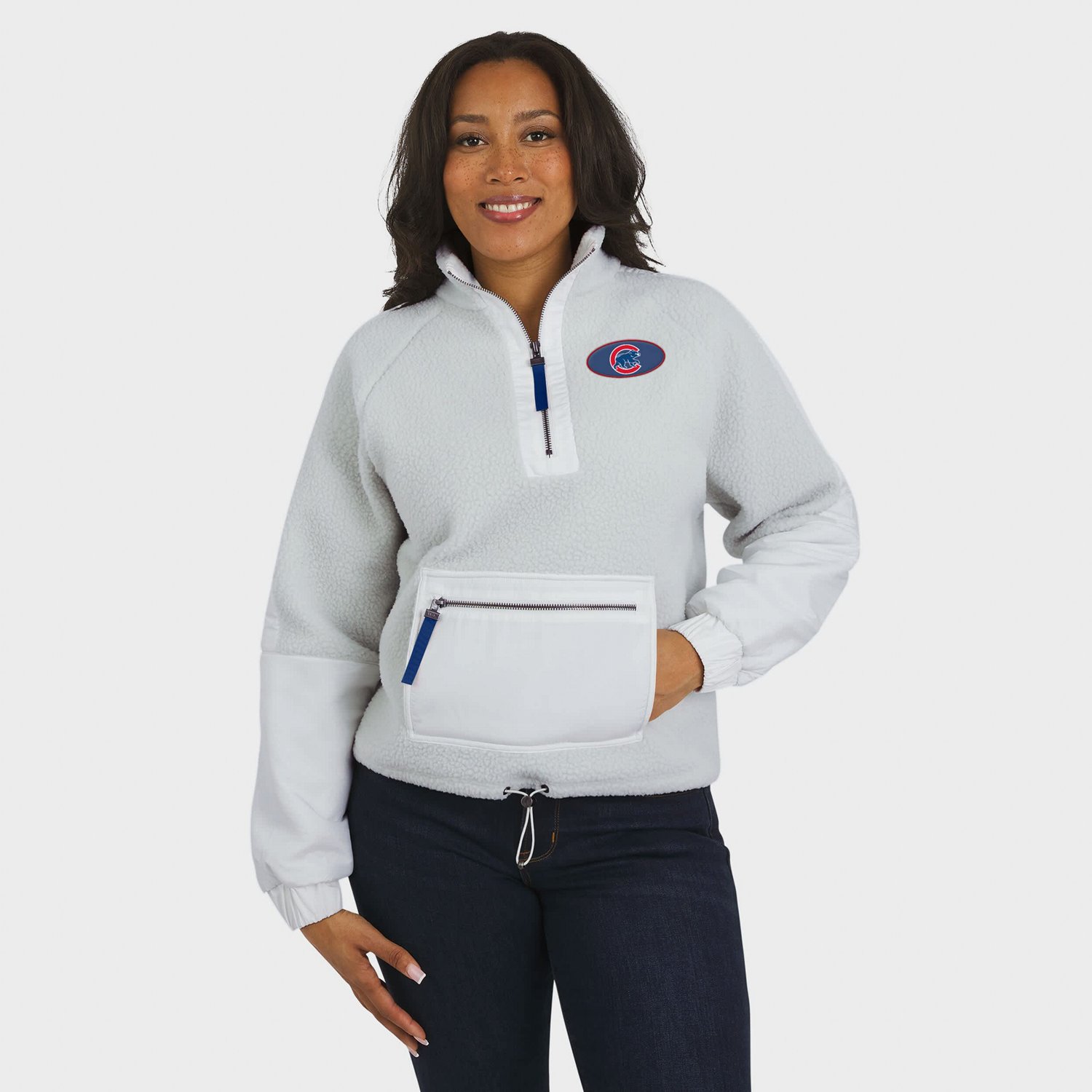 WEAR by Erin Andrews Chicago Cubs Polar Fleece Quarter-Zip Jacket - view number 4