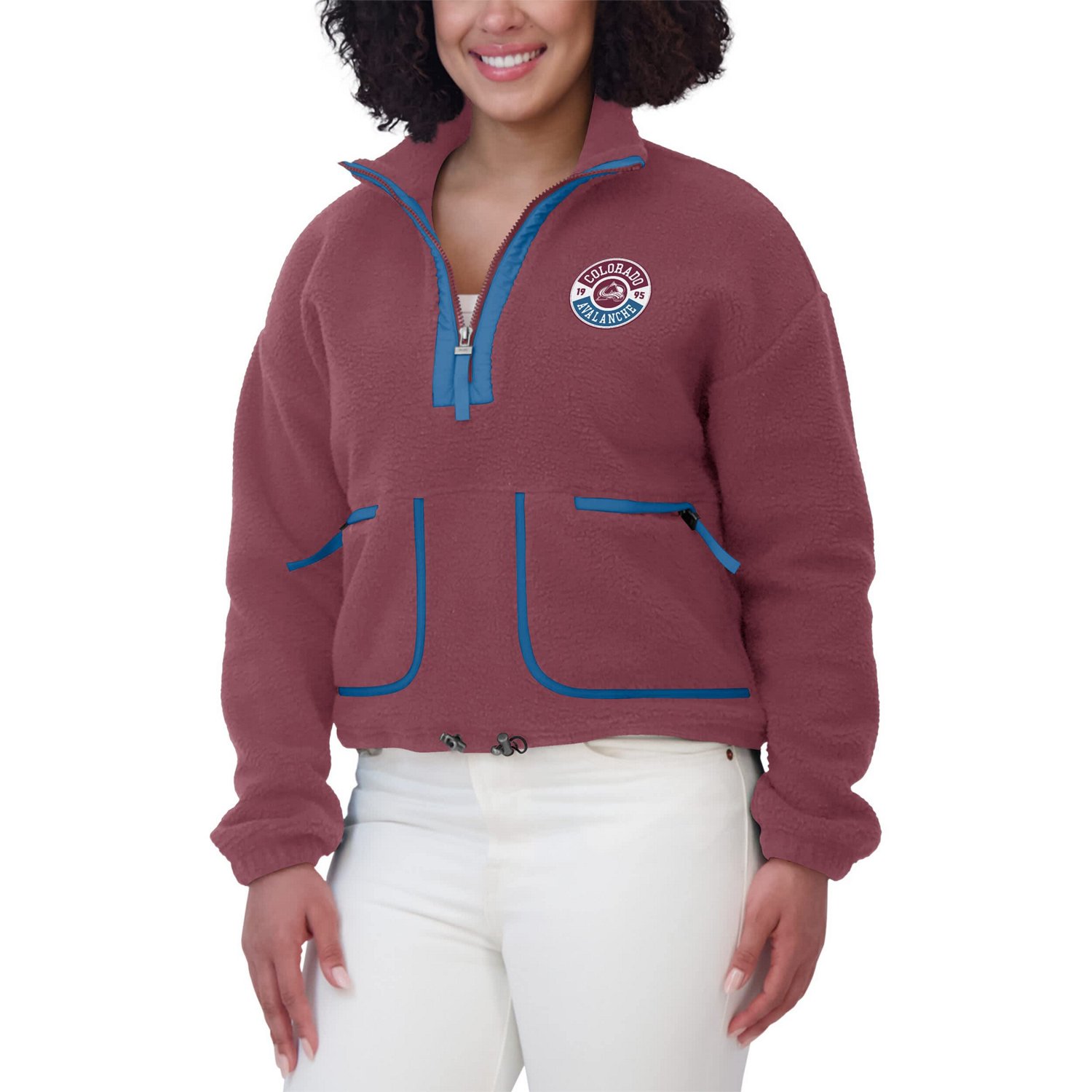 WEAR by Erin Andrews Colorado Avalanche Polar Fleece Half-Zip Jacket - view number 4