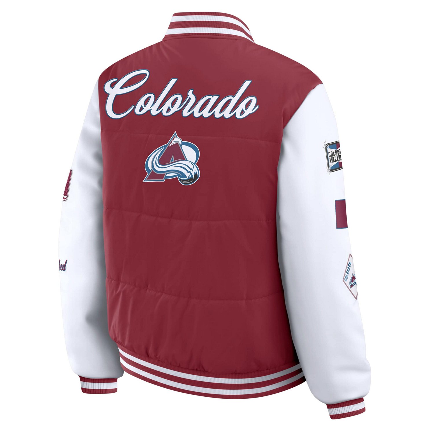 WEAR by Erin Andrews Colorado Avalanche Varsity Full-Snap Puffer Jacket - view number 2