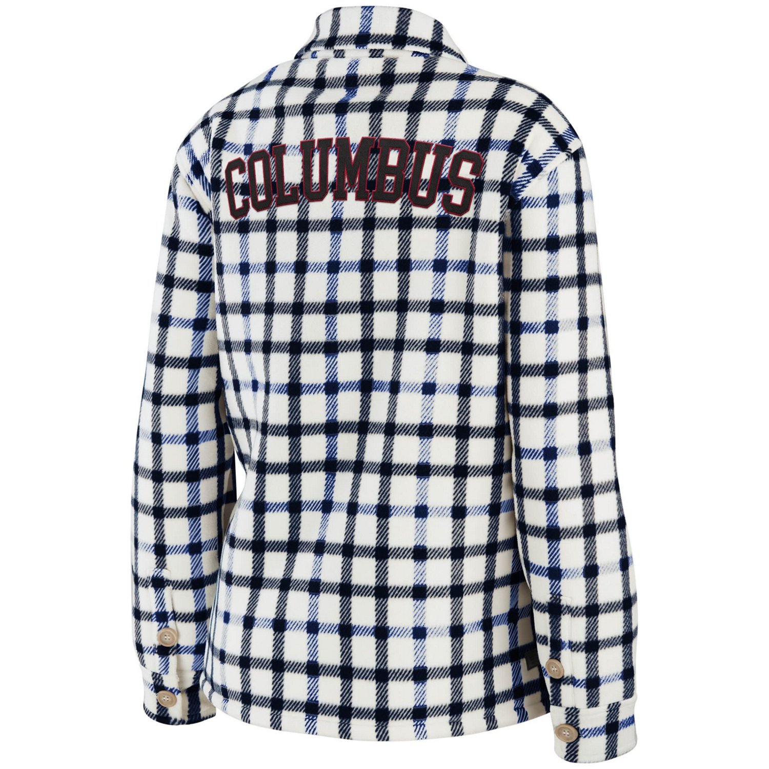 WEAR by Erin Andrews Columbus Jackets Plaid Button-Up Shirt Jacket - view number 3