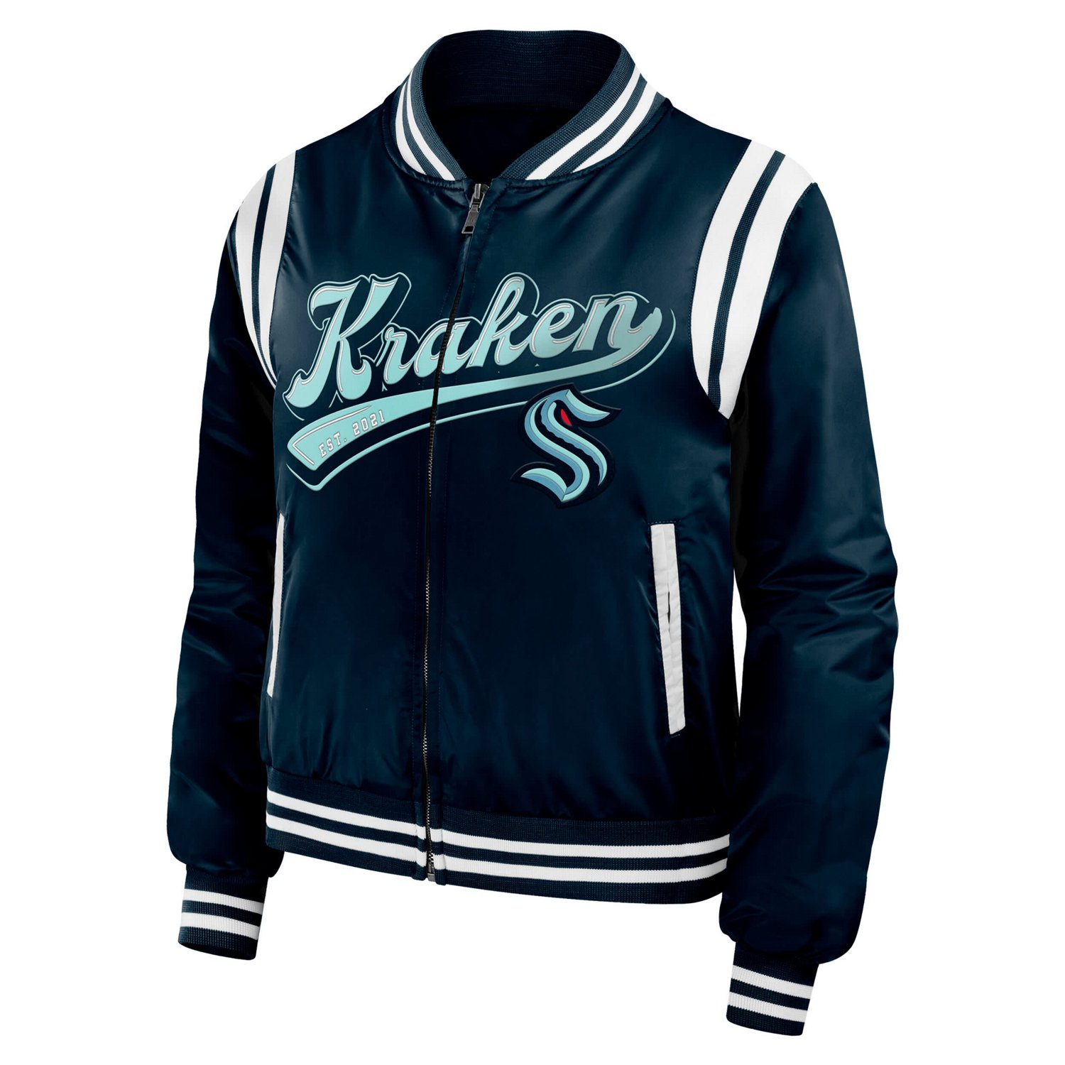 WEAR by Erin Andrews Deep Sea Seattle Kraken Baller Full-Zip Bomber Jacket                                                       - view number 2