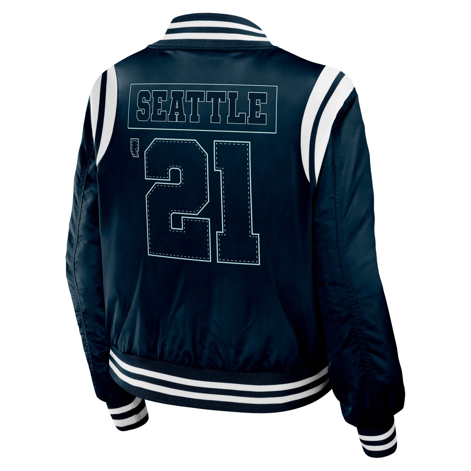 WEAR by Erin Andrews Deep Sea Seattle Kraken Baller Full-Zip Bomber Jacket                                                       - view number 3