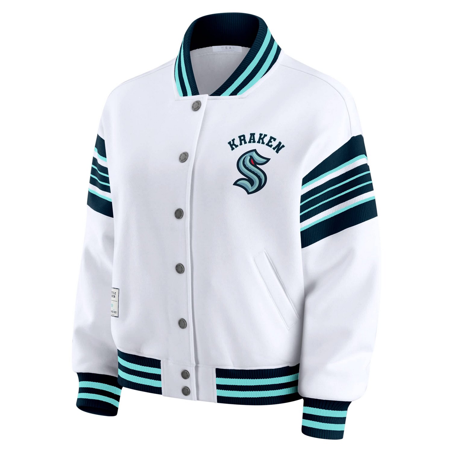 WEAR by Erin Andrews Deep Sea Seattle Kraken Full-Snap Fleece Sweatshirt Jacket - view number 2