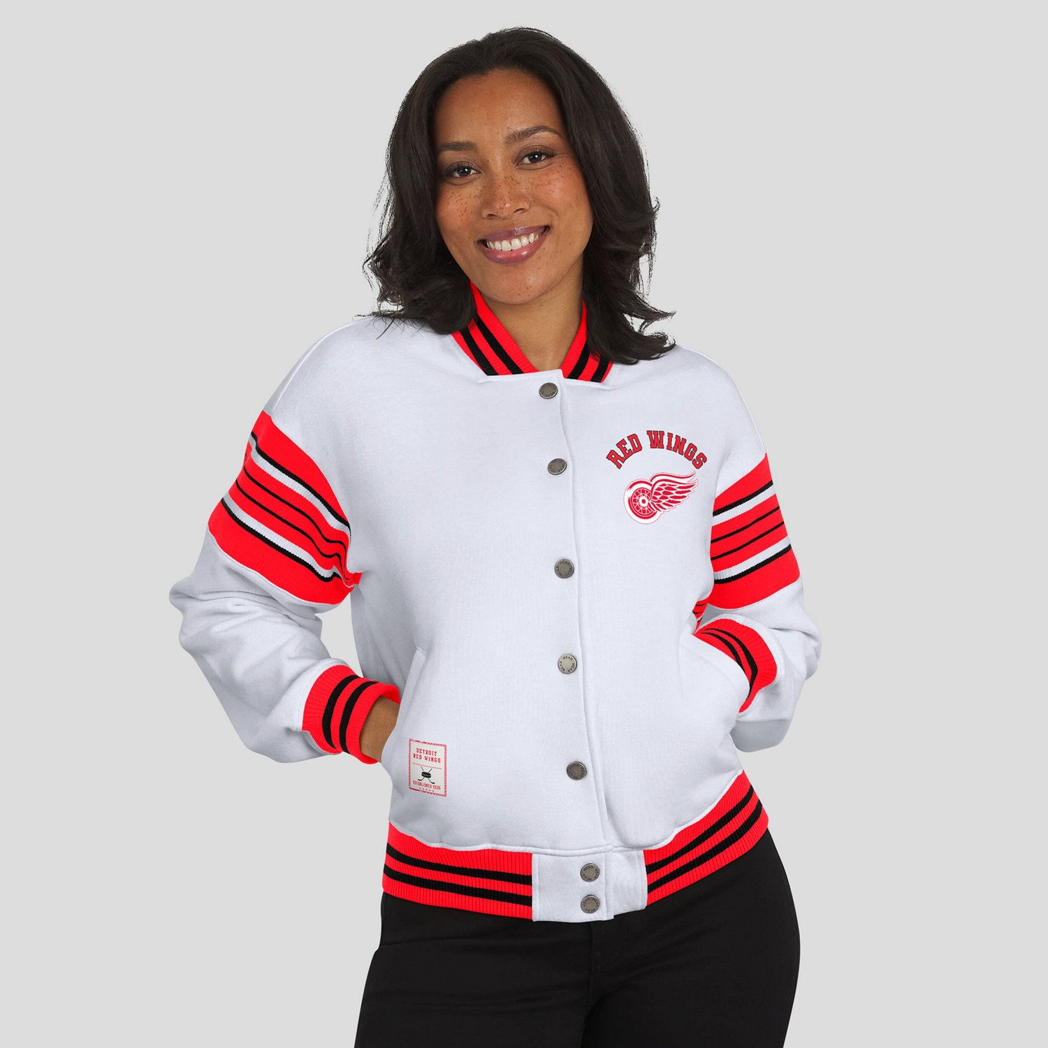 WEAR by Erin Andrews Detroit Wings Full-Snap Fleece Sweatshirt Jacket - view number 4