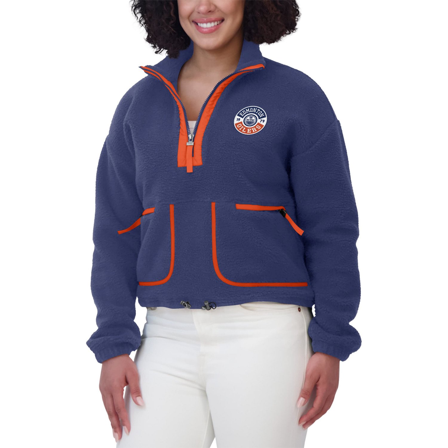 WEAR by Erin Andrews Edmonton Oilers Polar Fleece Half-Zip Jacket                                                                - view number 4