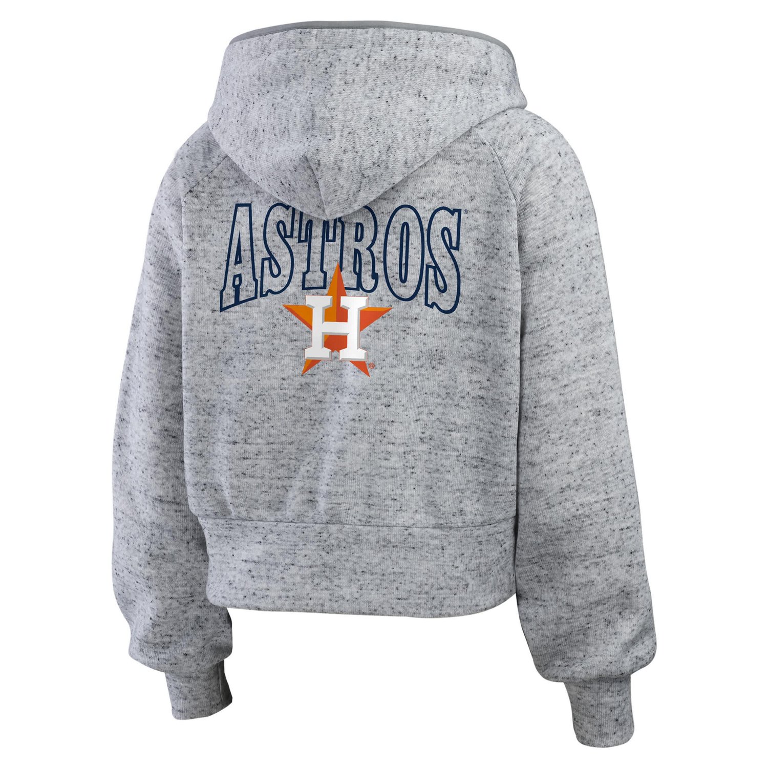 WEAR by Erin Andrews Houston Astros Speckled Fleece Cropped Full-Zip Hoodie - view number 3