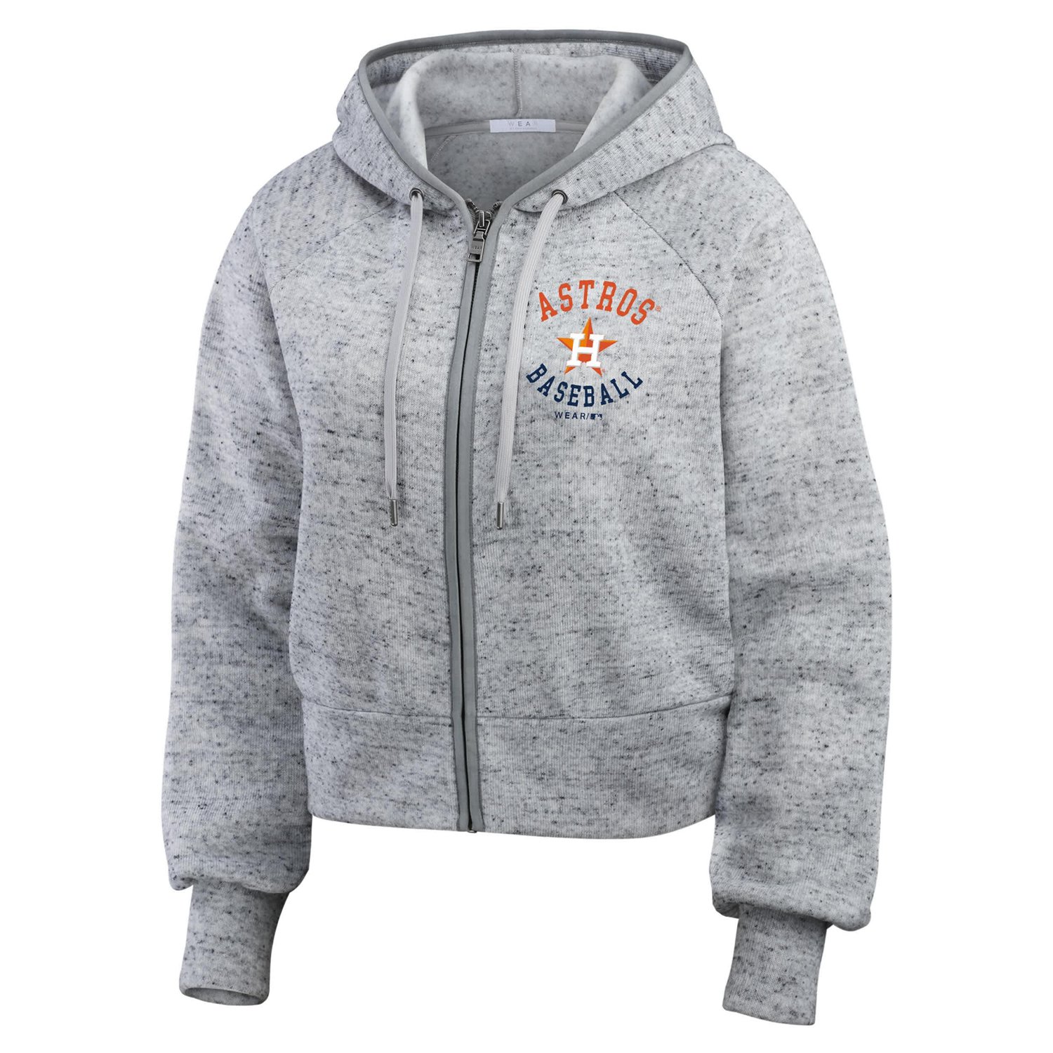 WEAR by Erin Andrews Houston Astros Speckled Fleece Cropped Full-Zip Hoodie - view number 2