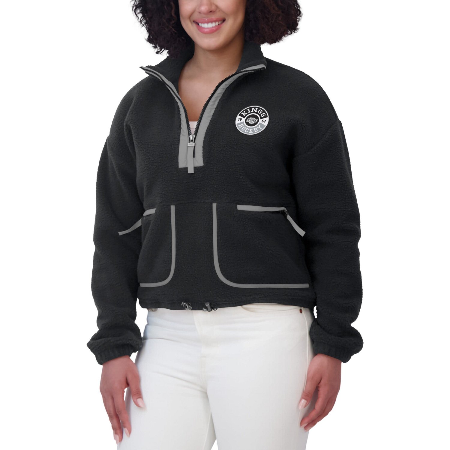 WEAR by Erin Andrews Los Angeles Kings Polar Fleece Half-Zip Jacket                                                              - view number 4
