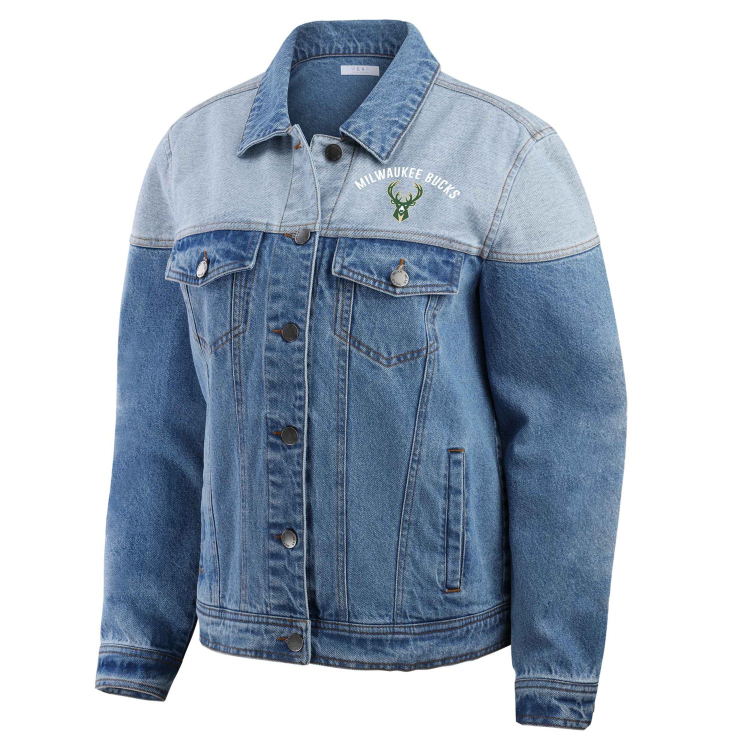 WEAR by Erin Andrews Milwaukee Bucks Full-Button Denim Jacket