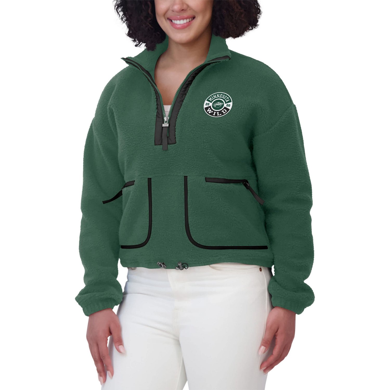 WEAR by Erin Andrews Minnesota Wild Polar Fleece Half-Zip Jacket                                                                 - view number 4