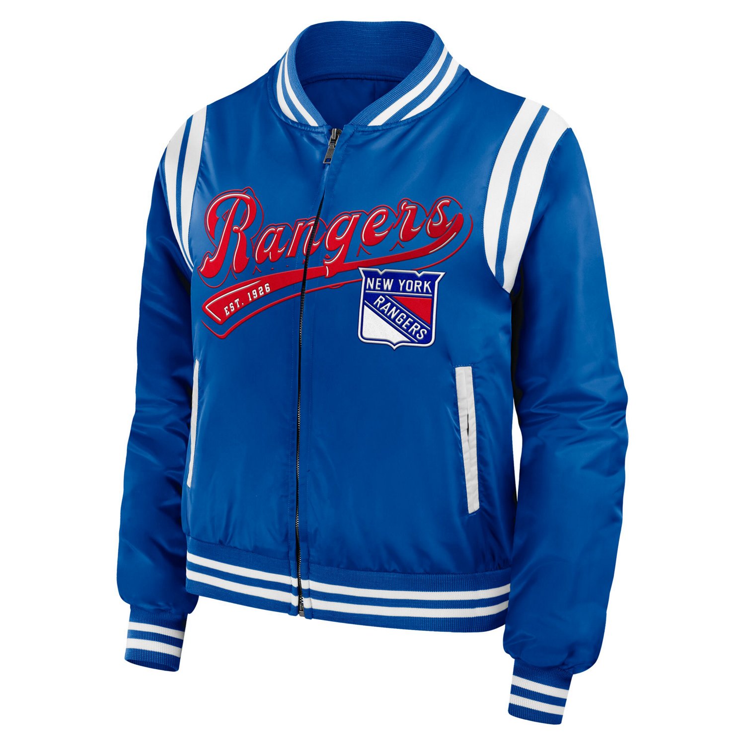 WEAR by Erin Andrews New York Rangers Baller Full-Zip Bomber Jacket                                                              - view number 2