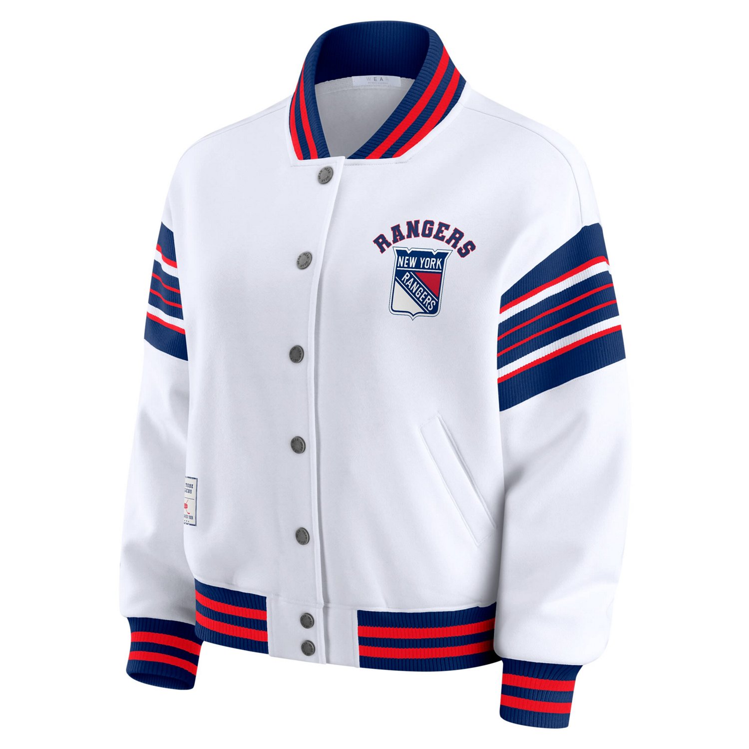 WEAR by Erin Andrews New York Rangers Full-Snap Fleece Sweatshirt Jacket - view number 2