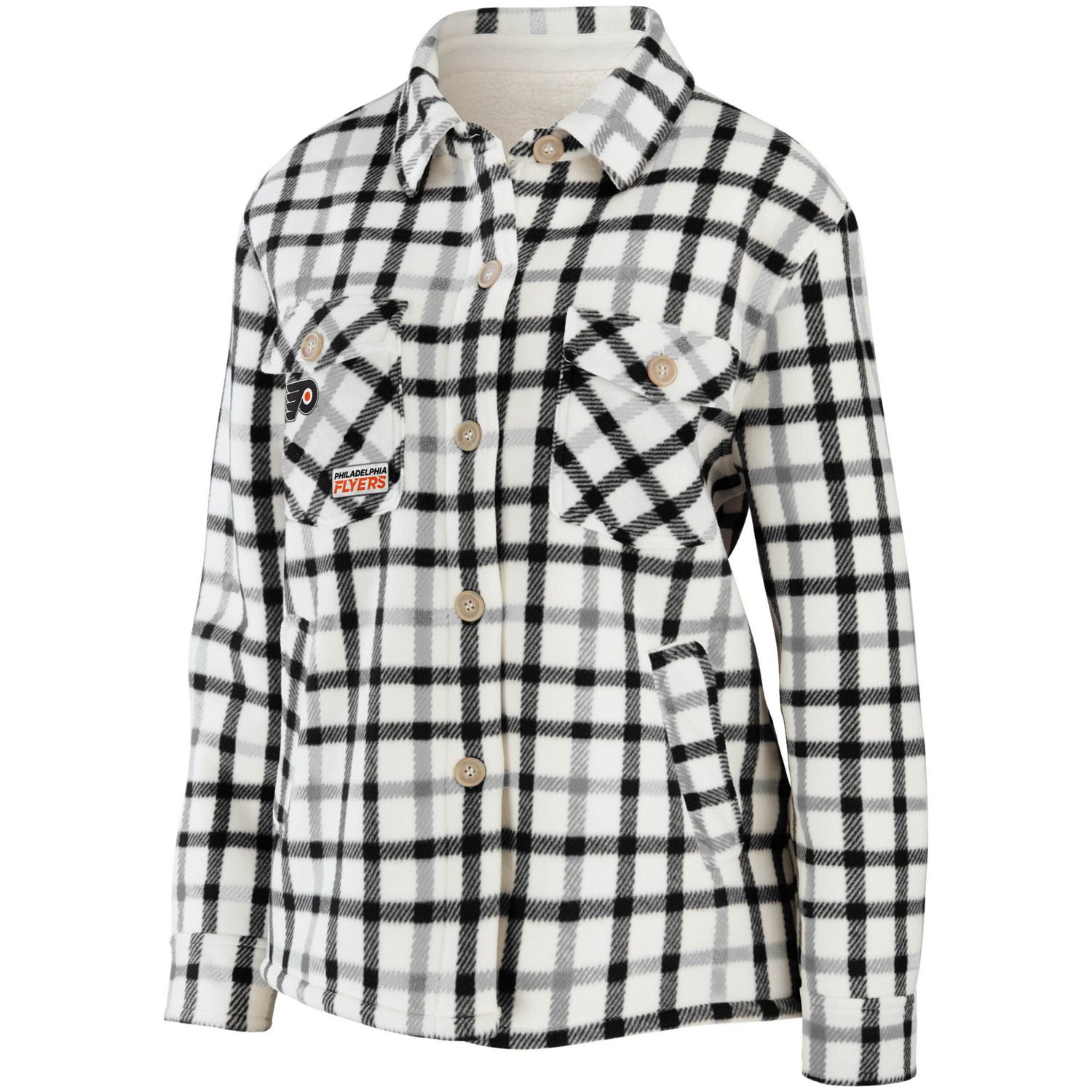 WEAR by Erin Andrews Philadelphia Flyers Plaid Button-Up Shirt Jacket - view number 2