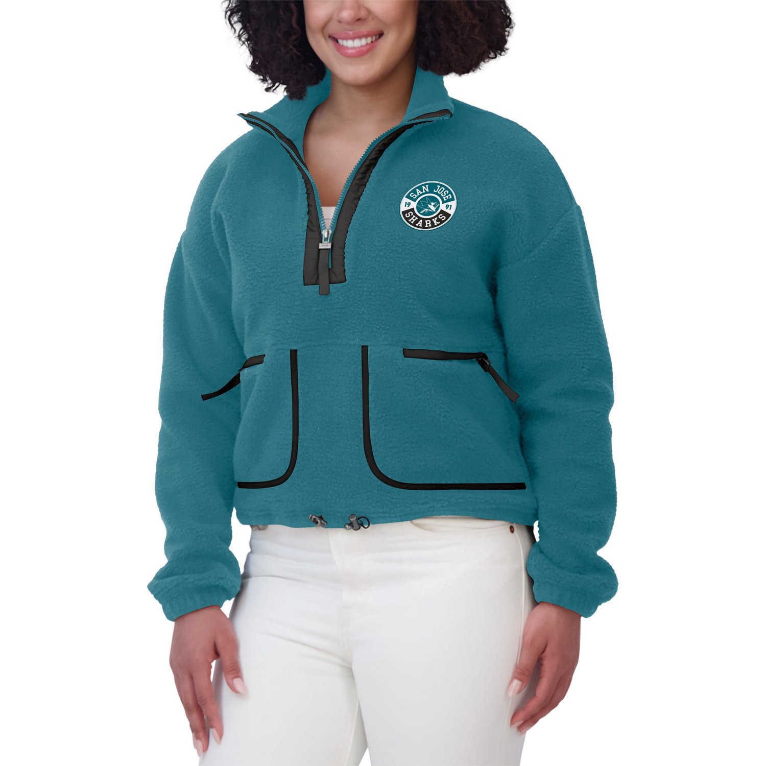 WEAR by Erin Andrews San Jose Sharks Polar Fleece Half-Zip Jacket                                                                - view number 4