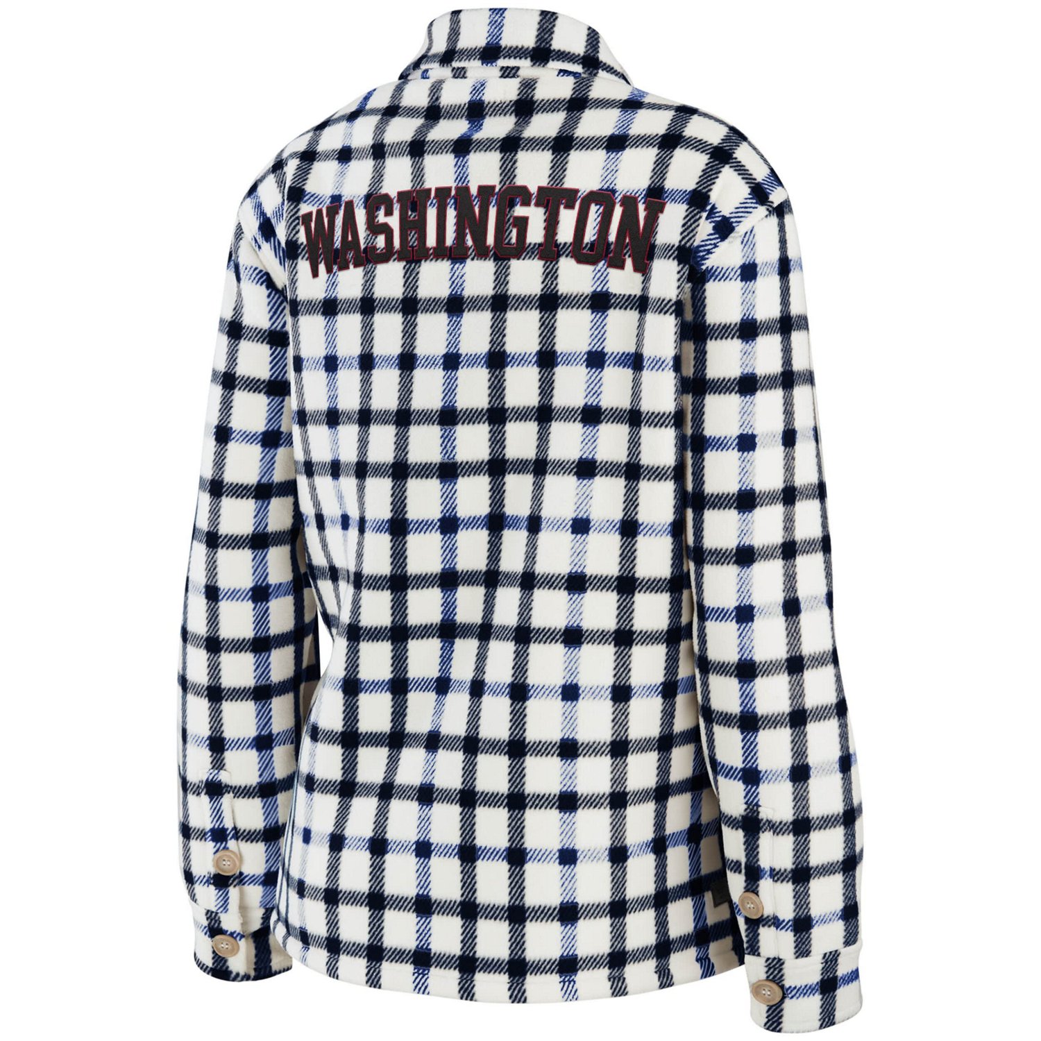 WEAR by Erin Andrews Washington Capitals Plaid Button-Up Shirt Jacket