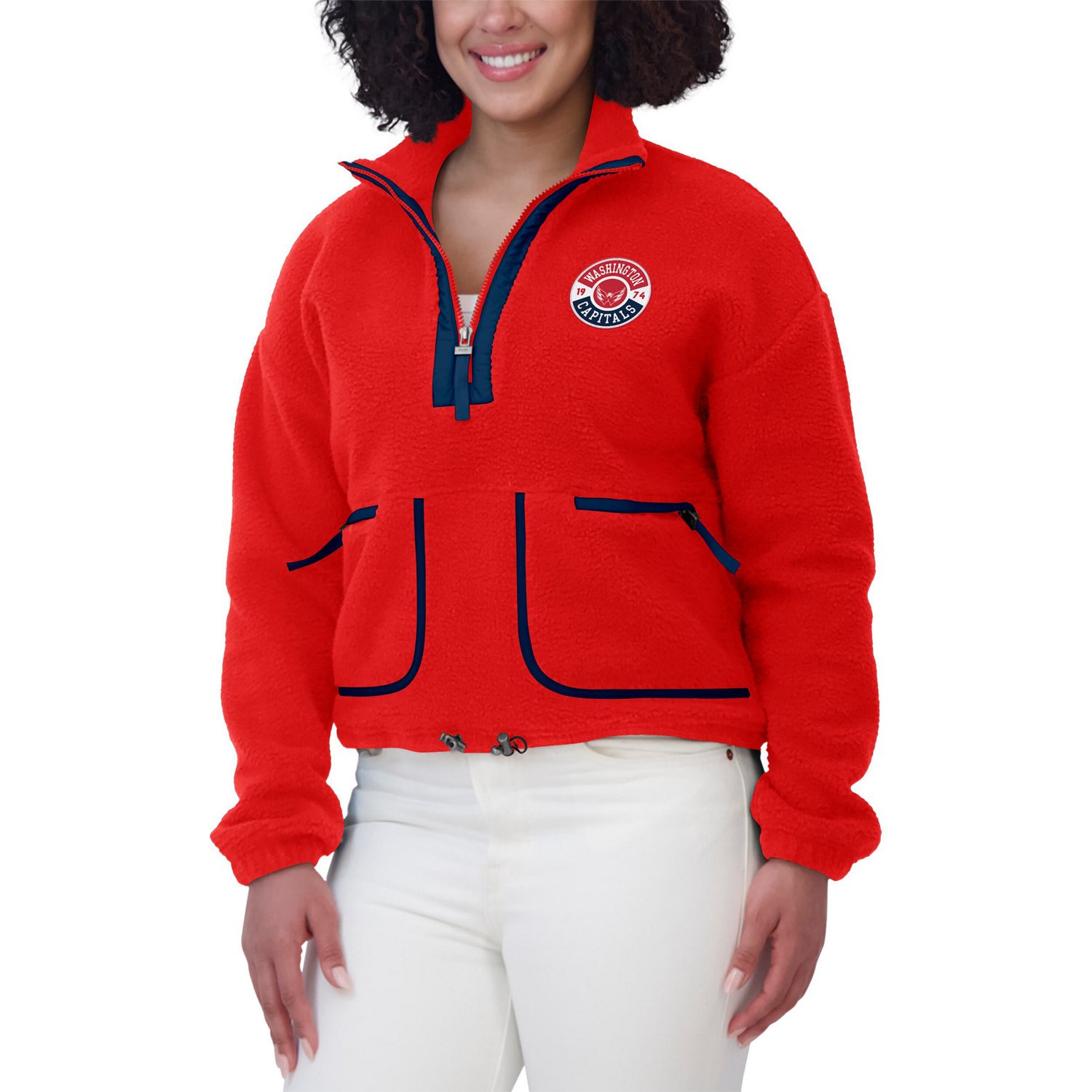 WEAR by Erin Andrews Washington Capitals Polar Fleece Half-Zip Jacket                                                            - view number 4