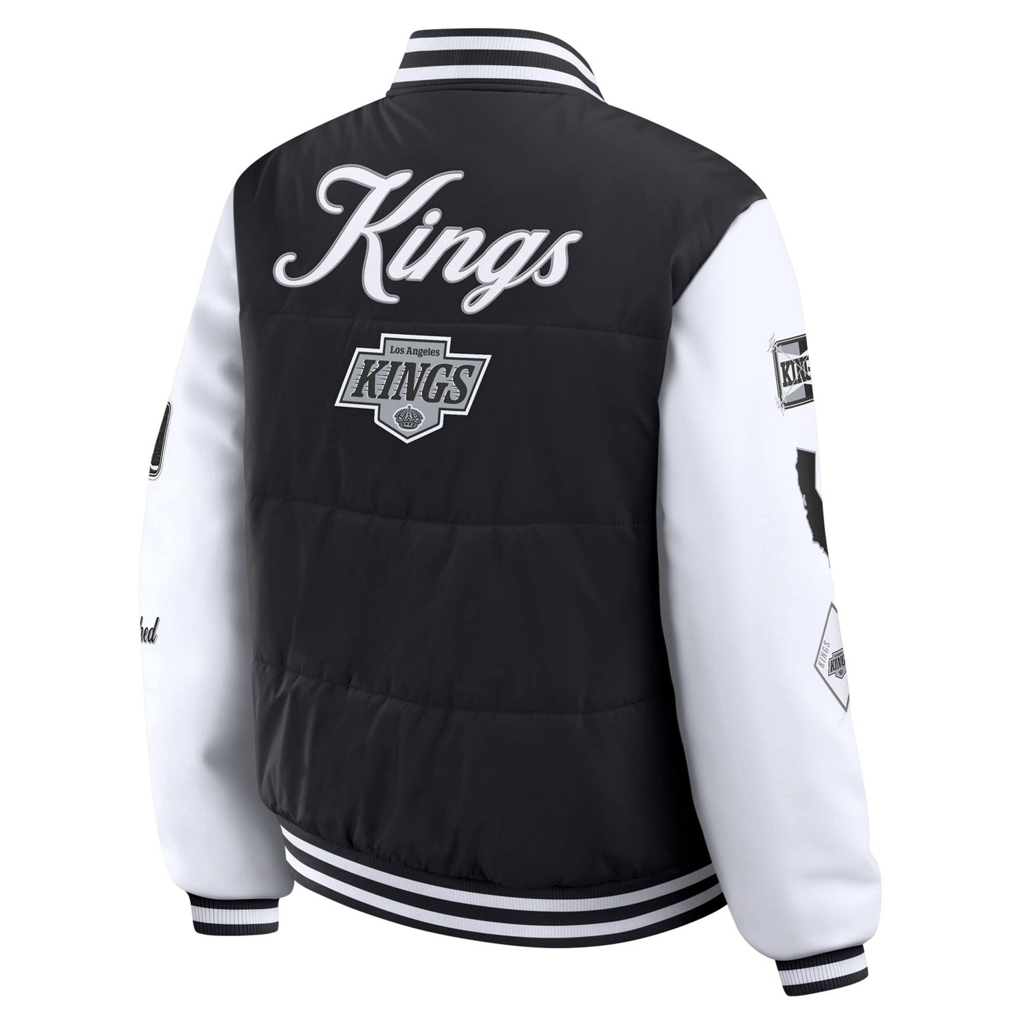 WEAR by Erin Andrews White Los Angeles Kings Varsity Full-Snap Puffer Jacket - view number 3