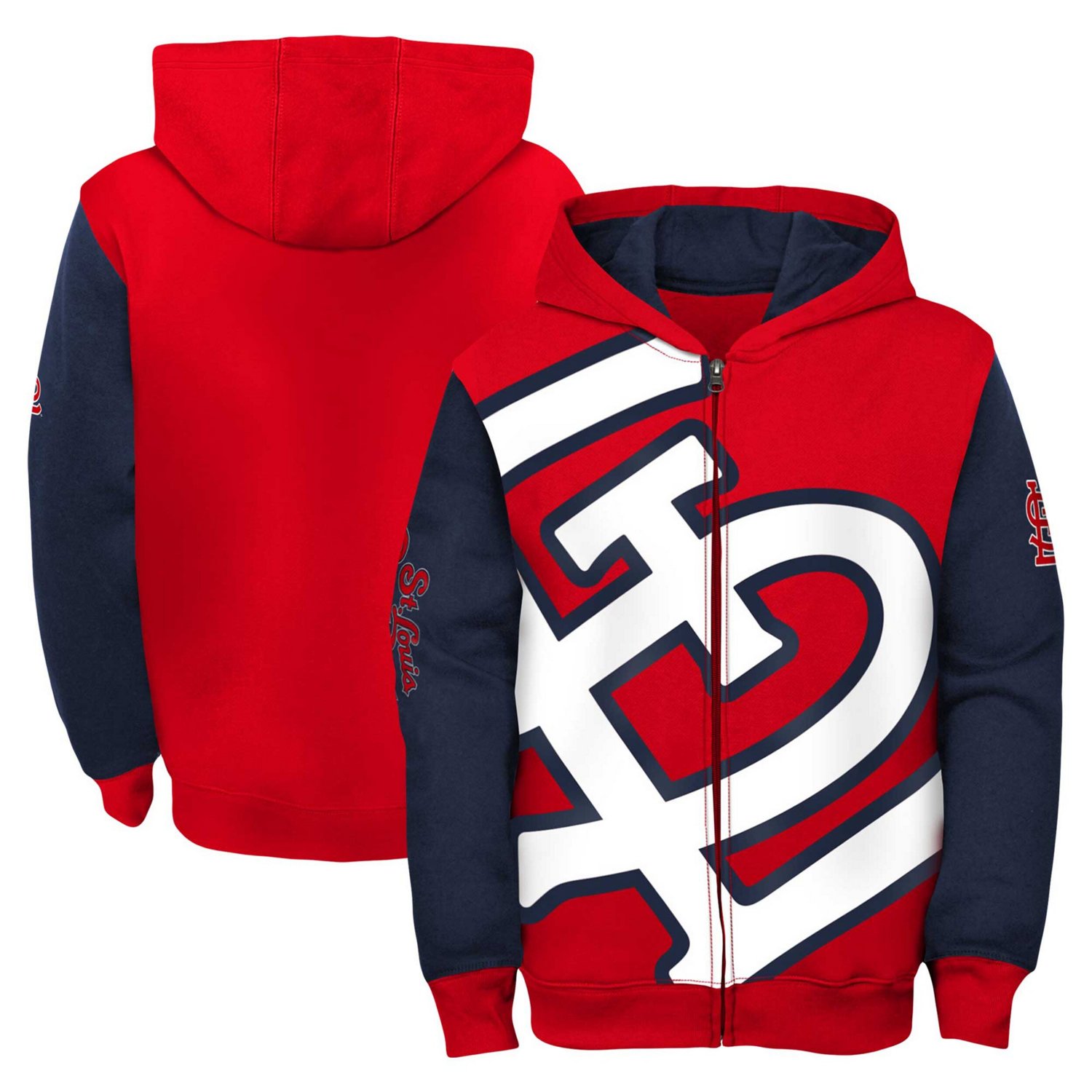 Youth Fanatics Navy St Louis Cardinals Postcard Full-Zip Hoodie Jacket