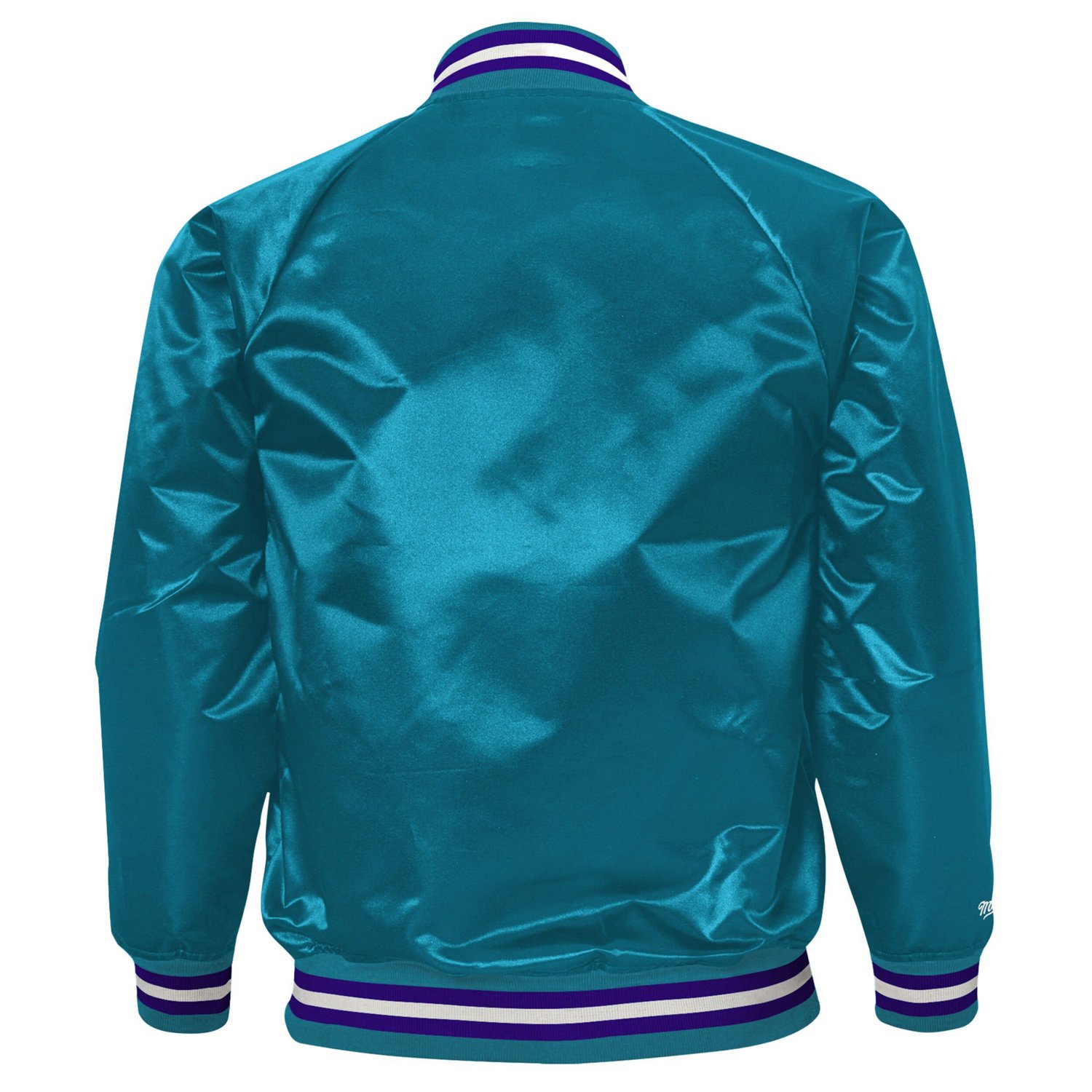 Youth Mitchell  Ness Charlotte Hornets Hardwood Classics Satin Raglan Full-Snap Jacket                                           - view number 3