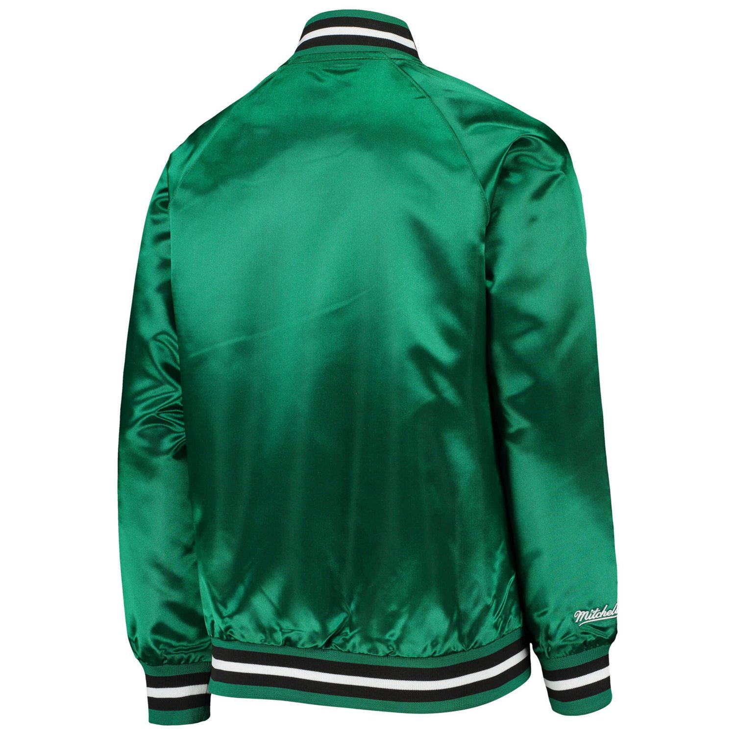 Youth Mitchell  Ness Kelly Boston Celtics Hardwood Classics Satin Raglan Full-Snap Jacket