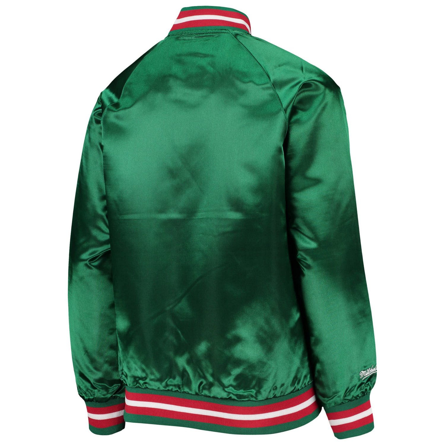 Youth Mitchell  Ness Milwaukee Bucks Hardwood Classics Satin Raglan Full-Snap Jacket - view number 4