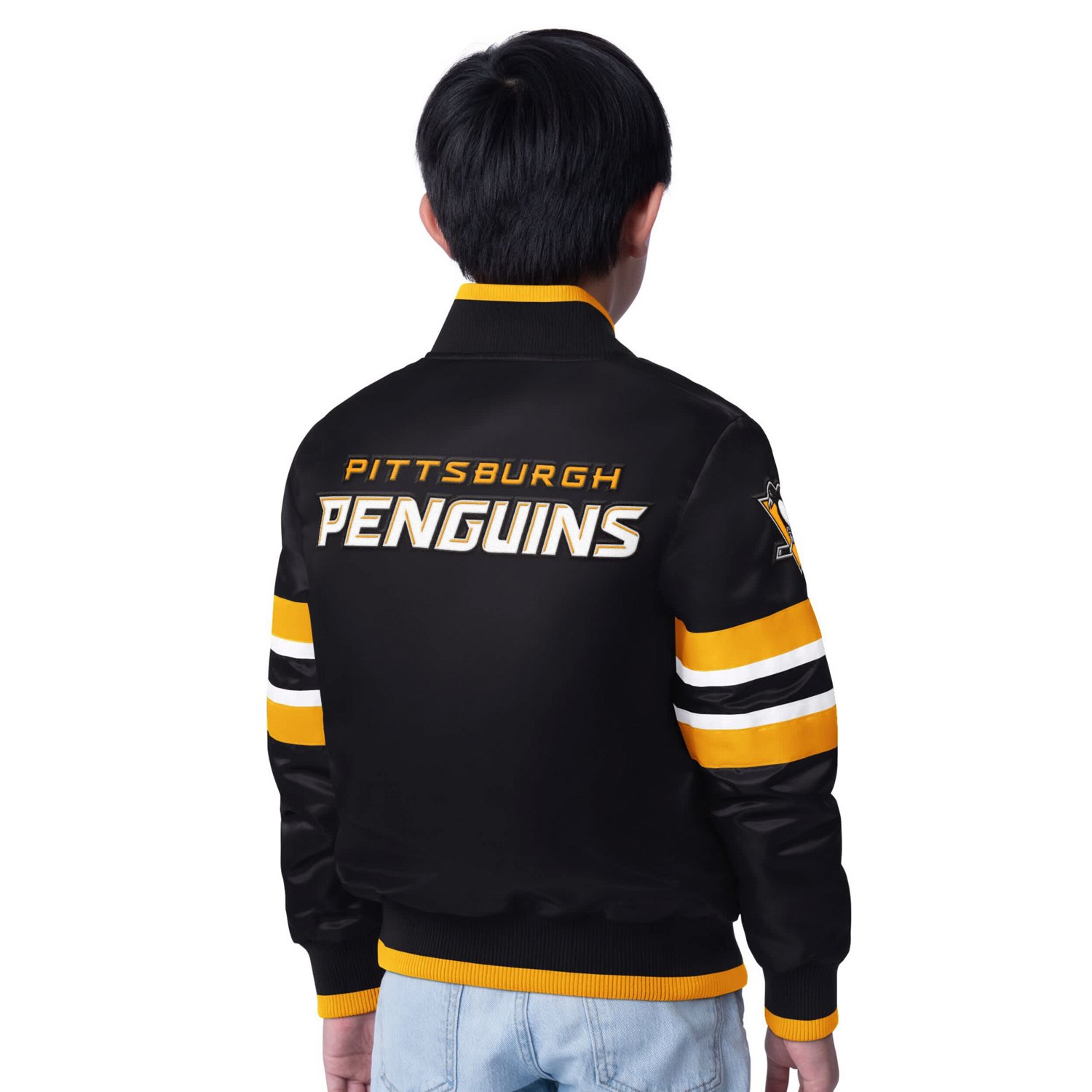 Youth Starter Gold Pittsburgh Penguins Scout 1 Full-Snap Varsity Jacket                                                          - view number 2