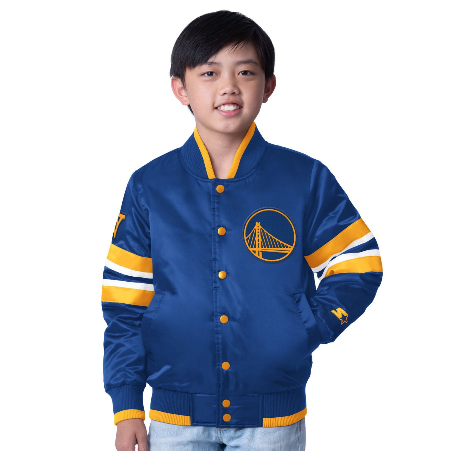 Youth Starter Golden State Warriors Scout Varsity Full-Snap Jacket
