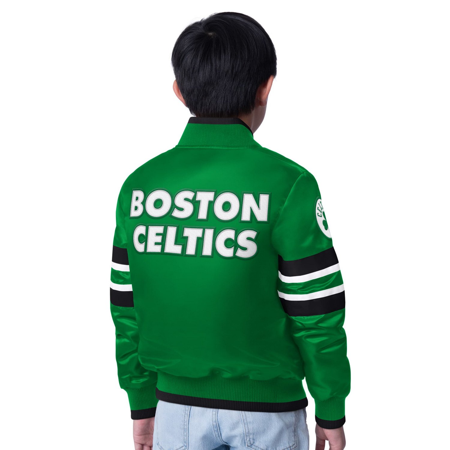 Youth Starter Kelly Boston Celtics Scout Varsity Full-Snap Jacket - view number 2