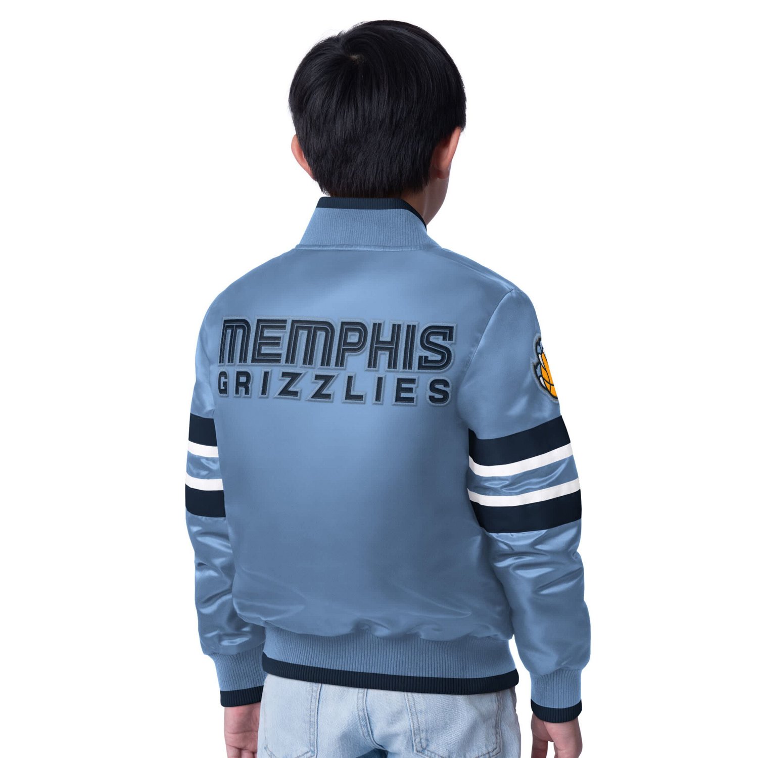 Youth Starter Light Memphis Grizzlies Scout Varsity Full-Snap Jacket