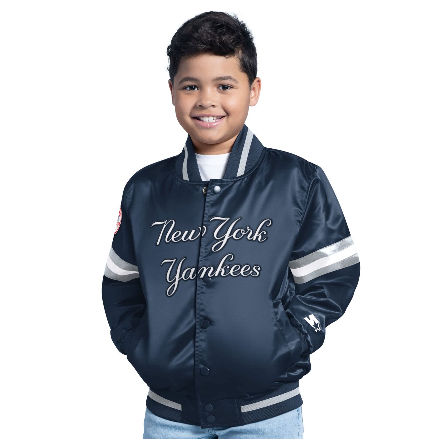Youth Starter New York Yankees Scrimmage Full-Snap Varsity Jacket - view number 1