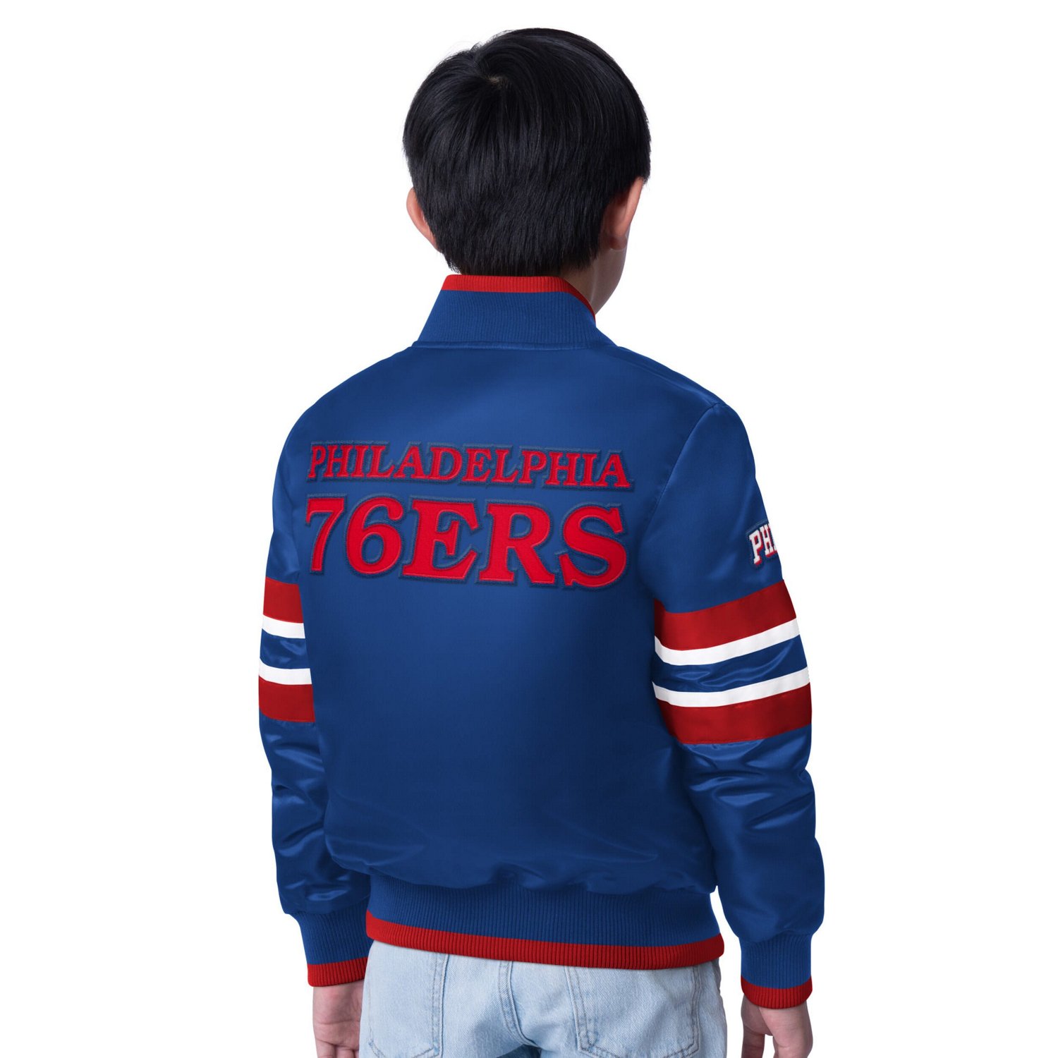 Youth Starter Philadelphia 76ers Scout Varsity Full-Snap Jacket - view number 2